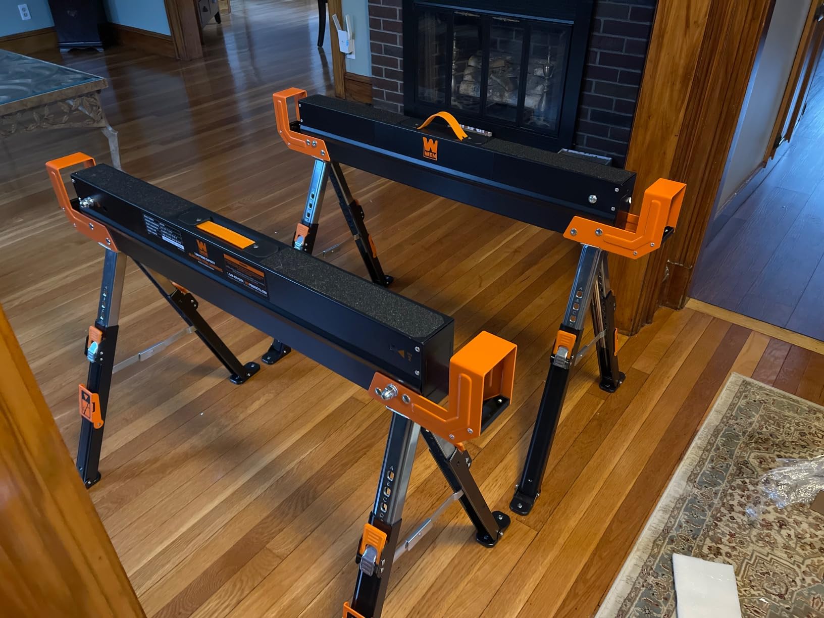 WEN Steel Saw Horse Set, 1300-Pound Capacity, Height Adjustable, Two Pack (WA1302) customer photo 1