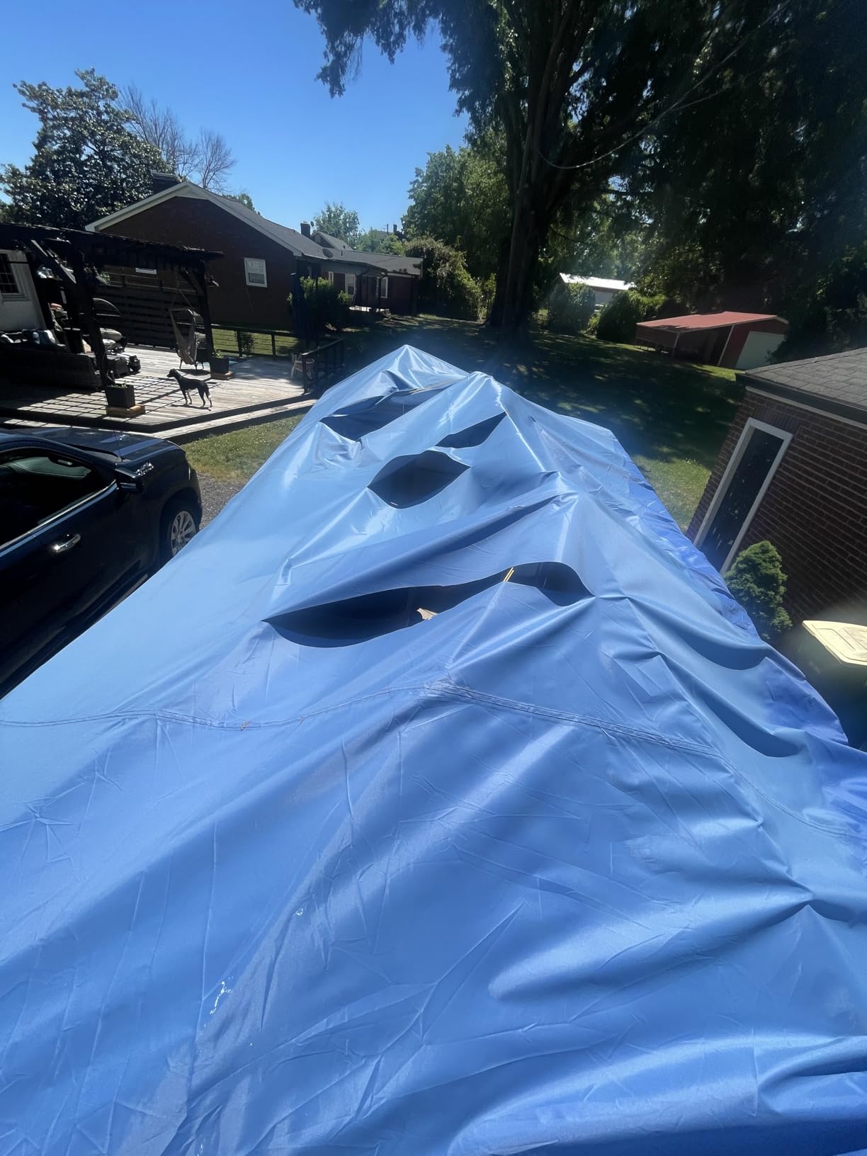 NEVERLAND Trailerable Boat Cover Waterproof Heavy Duty Marine Grade Polyester Canvas Fits Pontoon/Deck Boats (Boat Length 21-24ft, Beam Width up to 104
