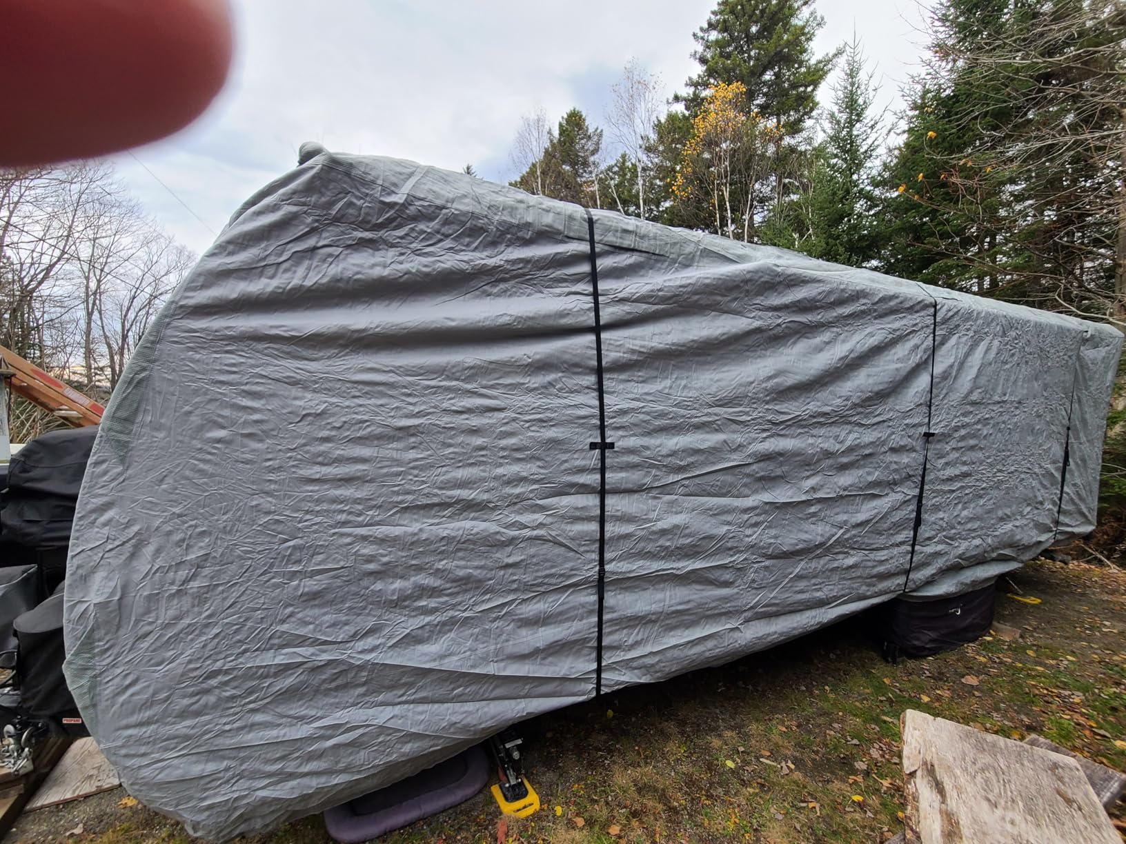 Travel Trailer RV Cover 24' ~ 27', Upgraded 7 Layers Top Waterproof Camper Cover, Heavy Duty Toy Hauler RV Cover for Winter Snow with Tongue Jack Cover, Gutter Covers customer photo 2