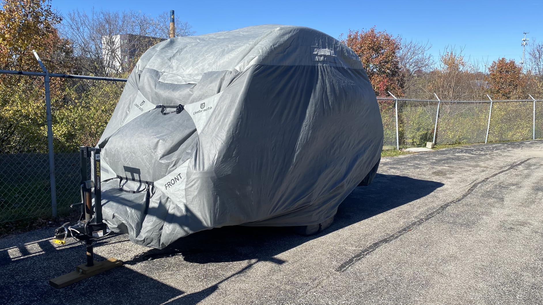 Umbrauto RV Cover Class C Upgraded 7 Layers Anti-UV Top Panel Motorhome Cover Windproof Camper Cover for 26' to 29' Motorhome with 3Pcs Extra Straps, Adhesive Repair Patches, 6 Gutter Covers customer photo 1