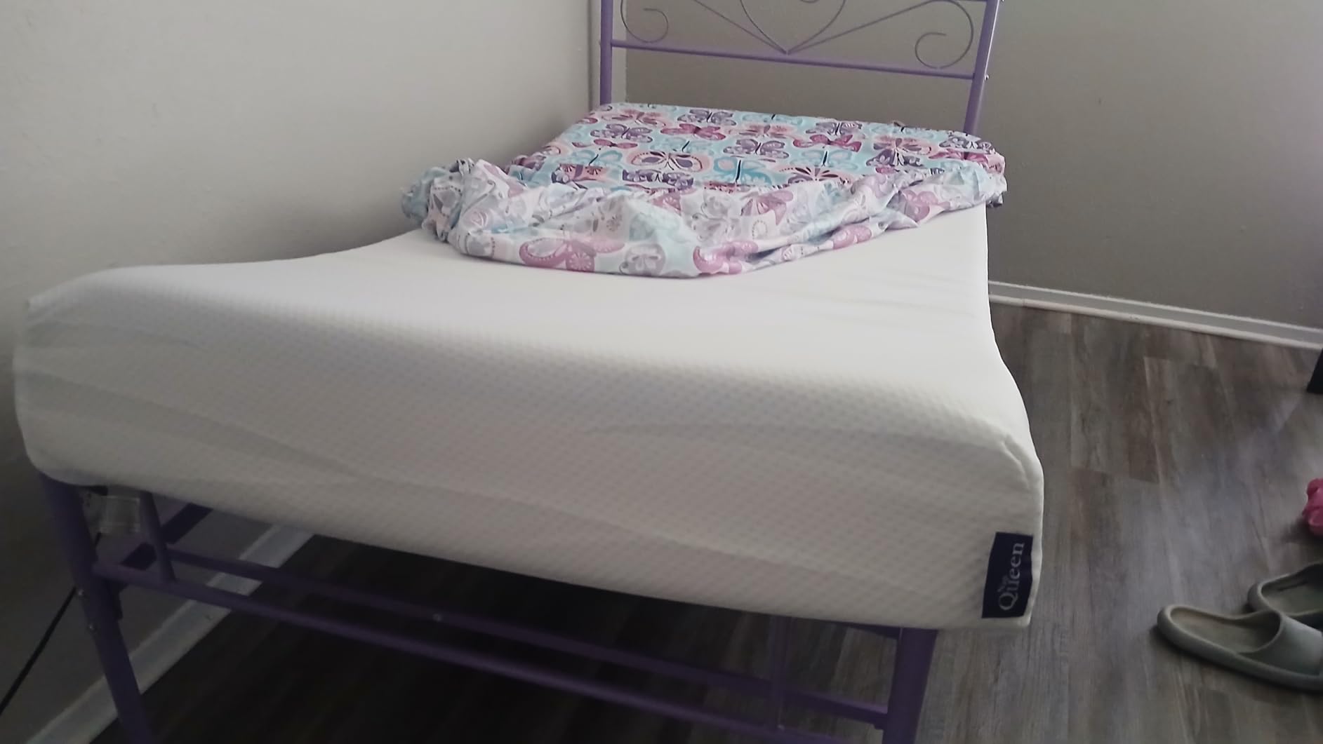 NapQueen 8 Inch Queen Size Mattress, Bamboo Charcoal Memory Foam Mattress, Bed in a Box, White customer photo 1