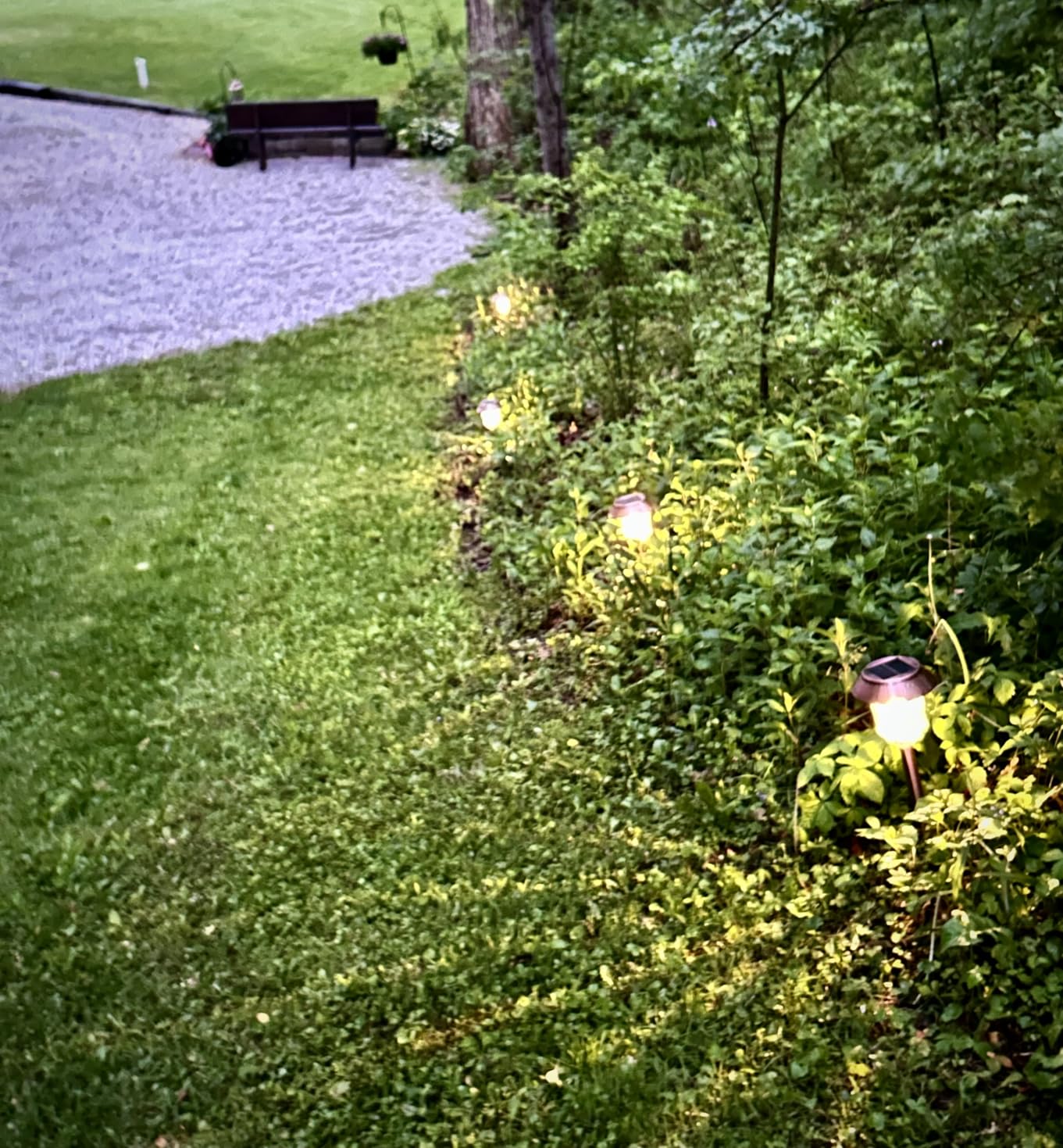 XMCOSY+ Solar Pathway Lights Outdoor - 6 Pack Solar Garden Lights, 10-40 LM Dimmable Solar Lights Outdoor Waterproof Auto On/Off IP 65 Solar Powered Landscape Lighting for Patio Walkway Driveway customer photo 2