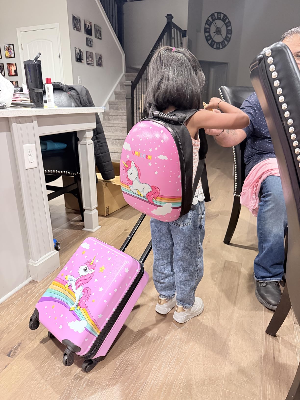 Kids Luggage Sets For Girls, Unicorn Kid's Suitcase Set with Backpack, Childrens Luggage Set For Girls, Kids Carry on Suitcases Toddler Suitcase customer photo 1