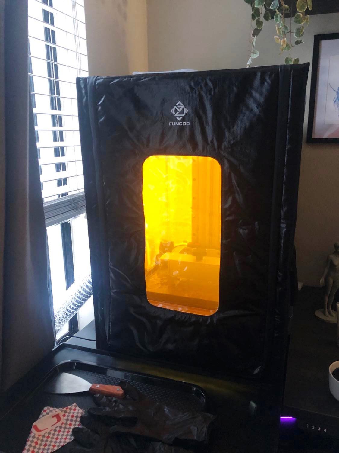 3D Printer Enclosure with Ventilation Kit & LED Lighting - Thermal Insulation Cover & Fume Extraction Tent for FDM/DLP/SLA/LCD 3D Printers (Size 540 * 640 * 750mm) customer photo 1