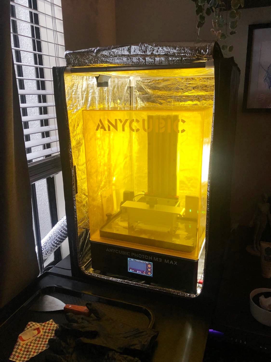 3D Printer Enclosure with Ventilation Kit & LED Lighting - Thermal Insulation Cover & Fume Extraction Tent for FDM/DLP/SLA/LCD 3D Printers (Size 540 * 640 * 750mm) customer photo 2