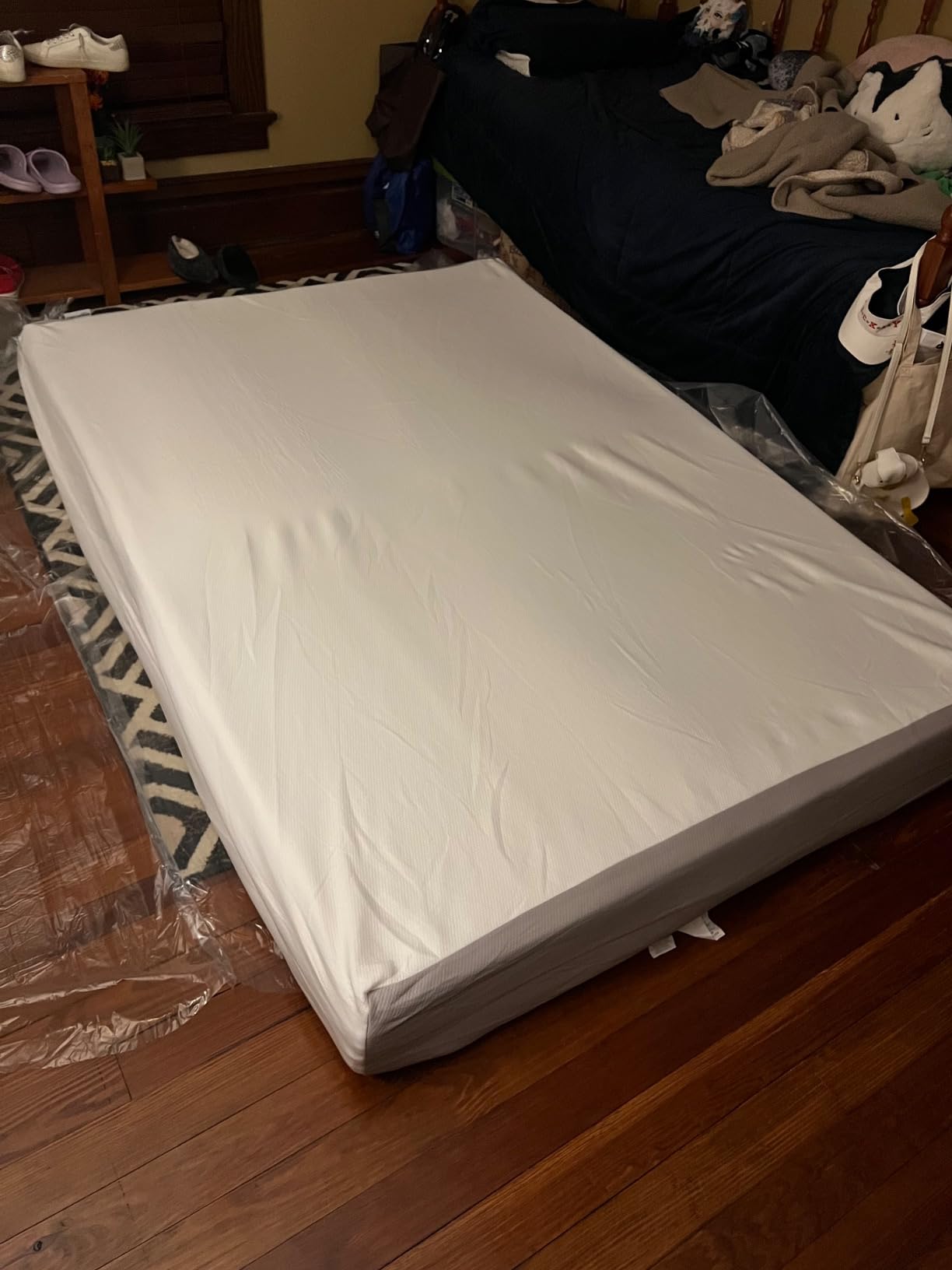 Amazon Basics Memory Foam Mattress, Soft Plush Feel, Breathable, 12 Inch, Queen, White/Grey customer photo 2