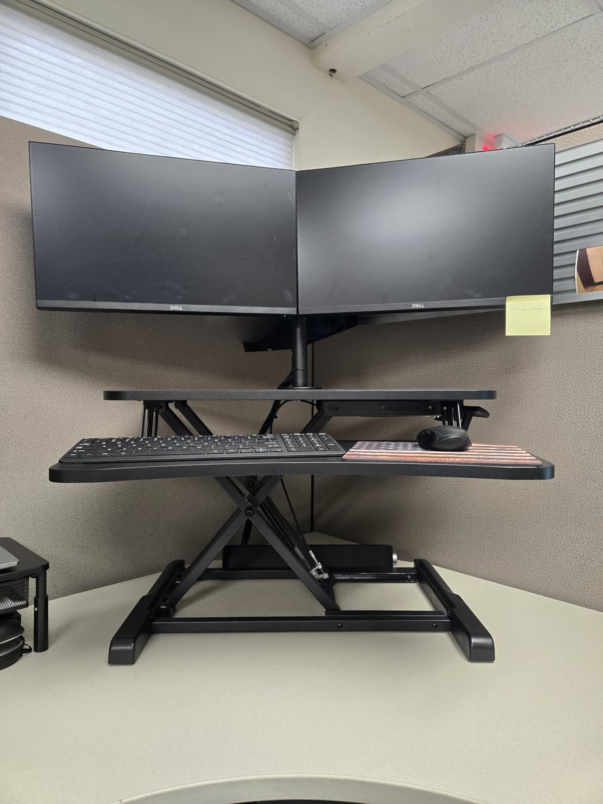 VIVO 36 inch Desk Converter, K Series, Height Adjustable Sit to Stand Riser, Dual Monitor and Laptop Workstation with Wide Keyboard Tray, Black, DESK-V036KB customer photo 1