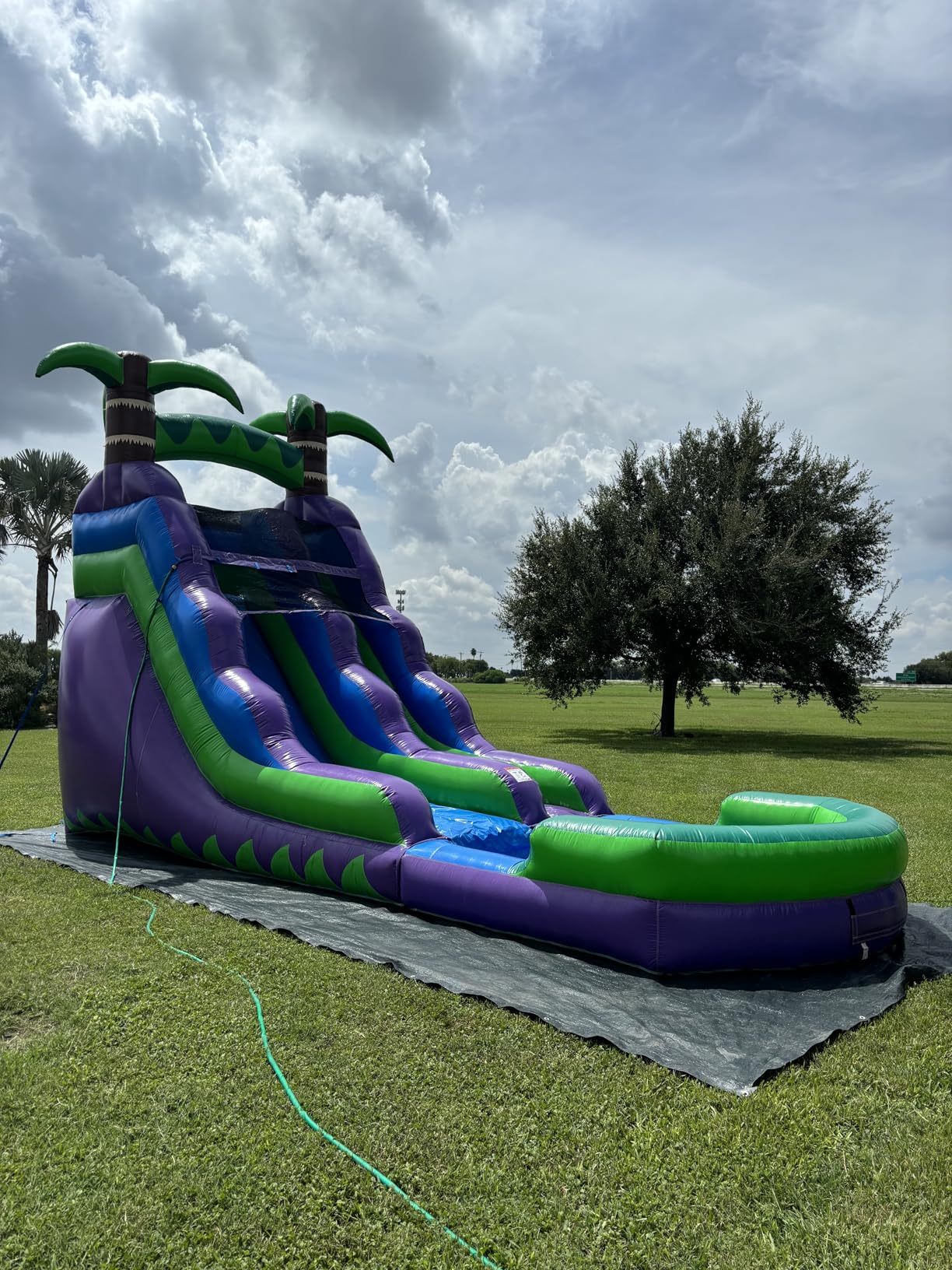 HeroKiddo 16ft Tropical Inflatable Water Slide with Pool, 25ft Long- 100% Commercial Grade PVC Vinyl, Reinforced Strength Wet/Dry Fun, Front Load Entry for Easy Supervision customer photo 1