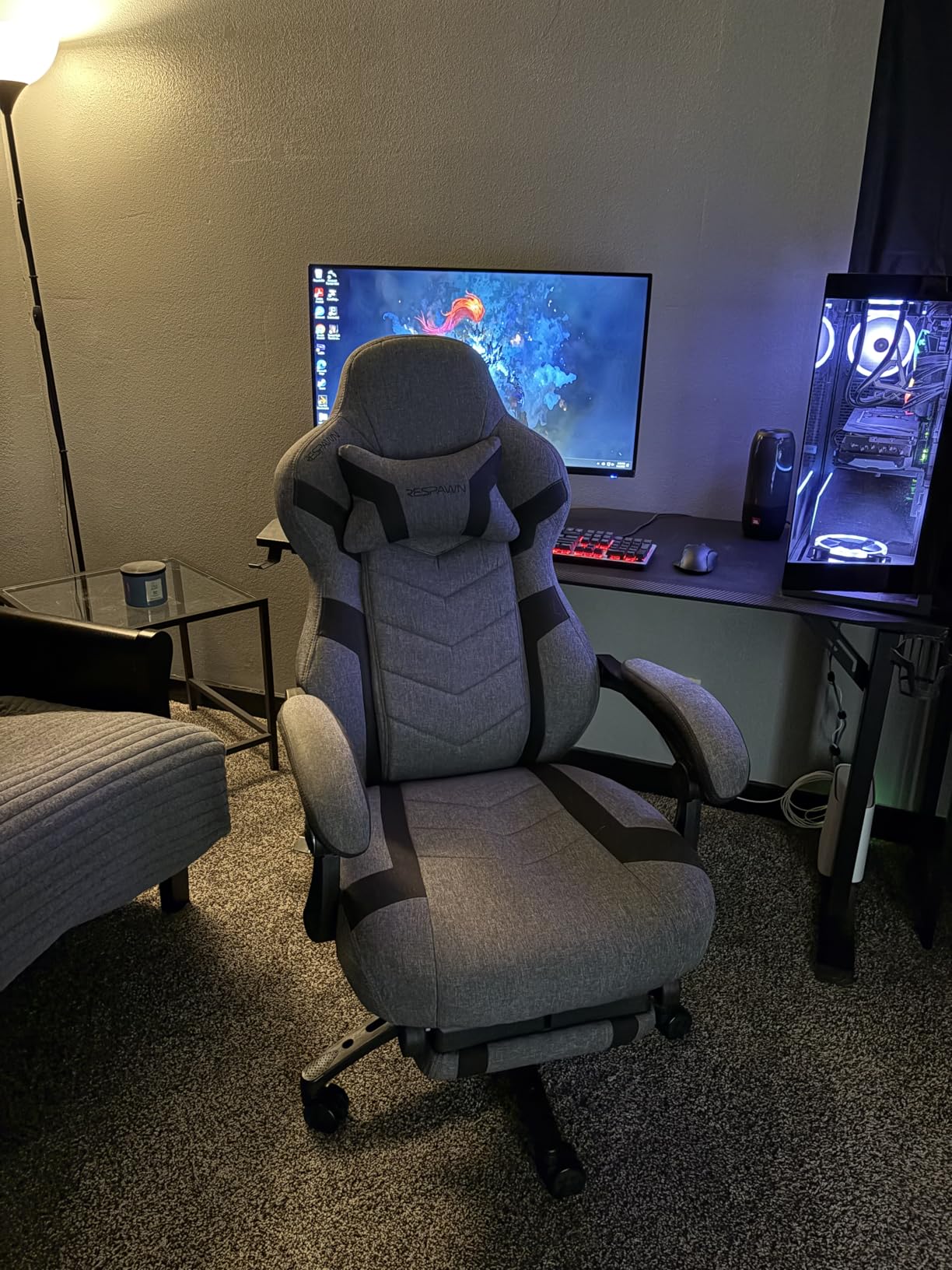 Respawn 110 Pro Ergonomic Gaming Chair with Footrest for Adults - Comfortable Office Gaming Recliner with Lumbar Support and Headrest, Racing Style Video Game Chairs for Computer Gamer - Gray customer photo 1