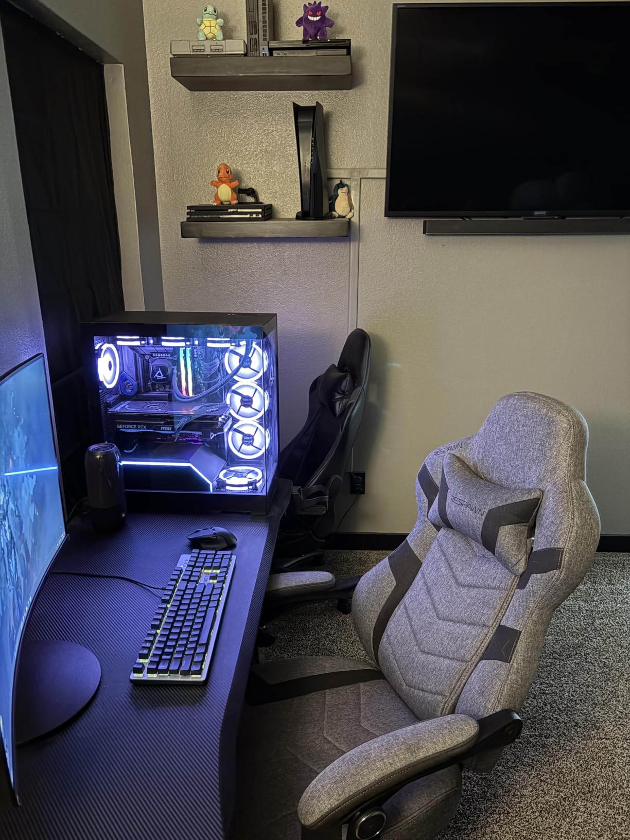 Respawn 110 Pro Ergonomic Gaming Chair with Footrest for Adults - Comfortable Office Gaming Recliner with Lumbar Support and Headrest, Racing Style Video Game Chairs for Computer Gamer - Gray customer photo 2