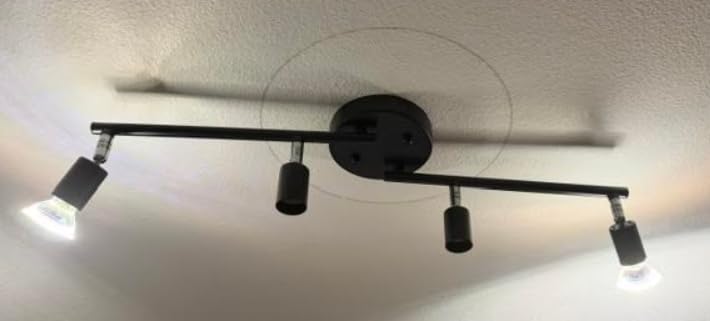 LED Track Lighting Kit, 54.13'' Matt Nickel 8 Way Ceiling Spot Lighting, Flexibly Rotatable Light Head, Modern Track Light Included 8 x LED GU10 Bulb (4W, Daylight White, 400LM) customer photo 2