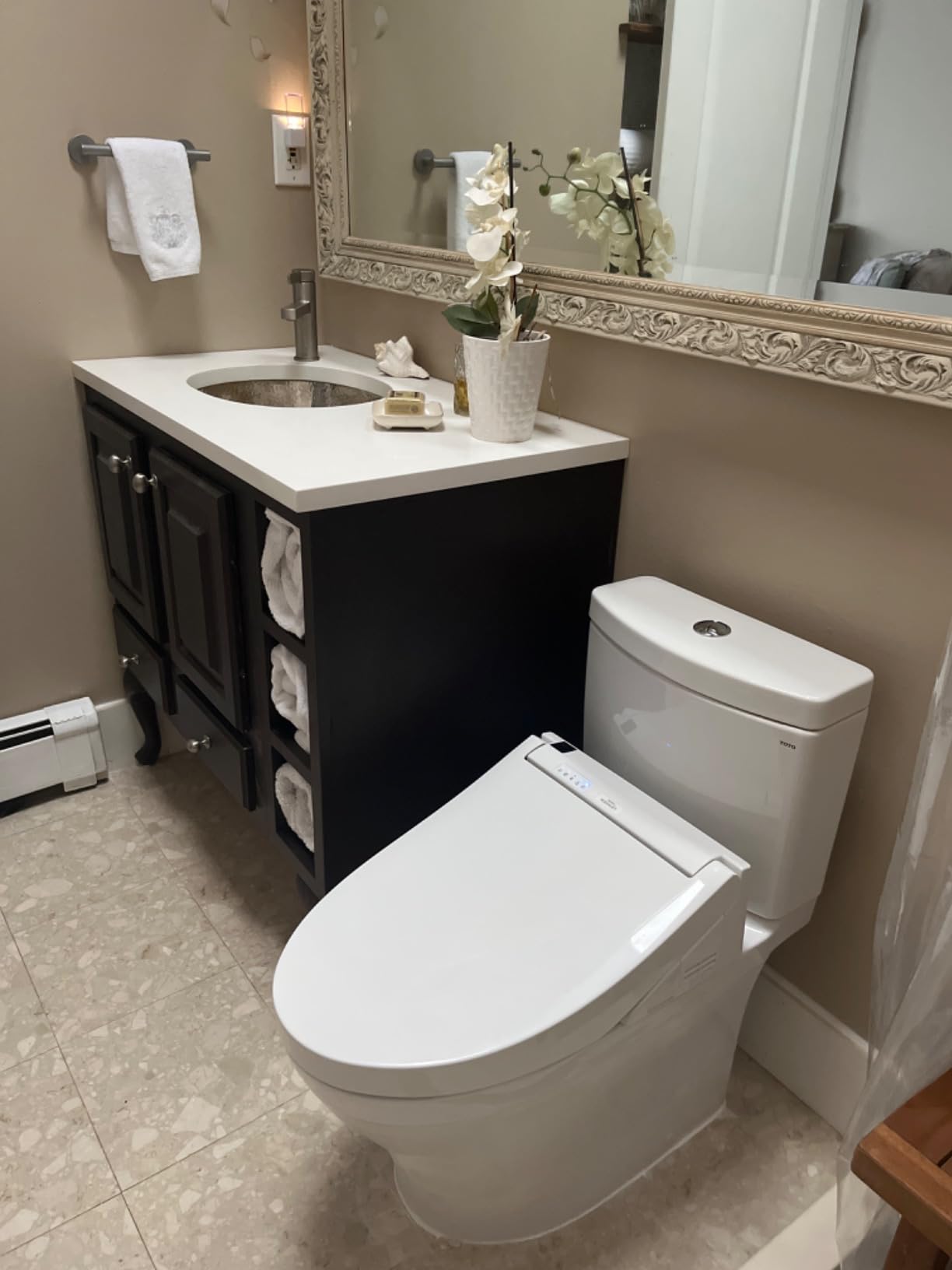 TOTO Aquia IV Two-Piece Elongated Dual Flush 1.28 and 0.9 GPF Skirted Toilet with CEFIONTECT, Cotton White - CST446CEMGN#01 customer photo 1
