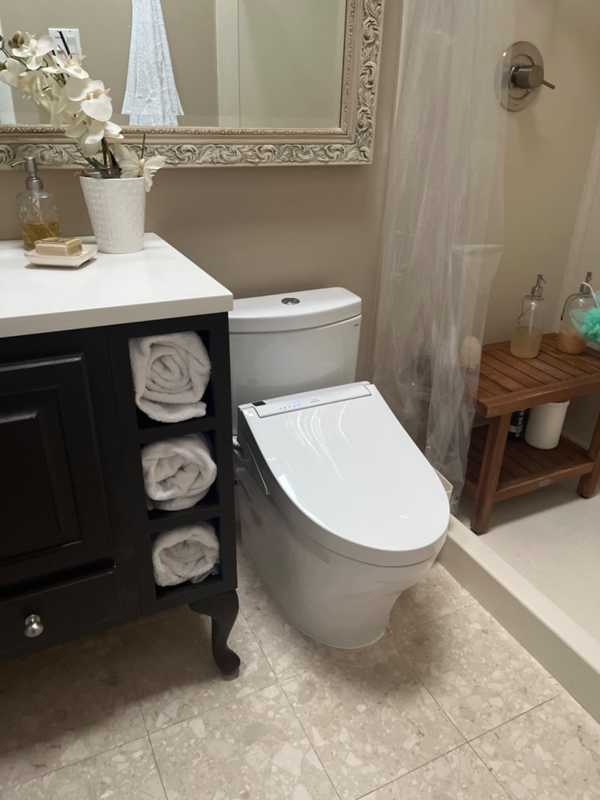 TOTO Aquia IV Two-Piece Elongated Dual Flush 1.28 and 0.9 GPF Skirted Toilet with CEFIONTECT, Cotton White - CST446CEMGN#01 customer photo 2