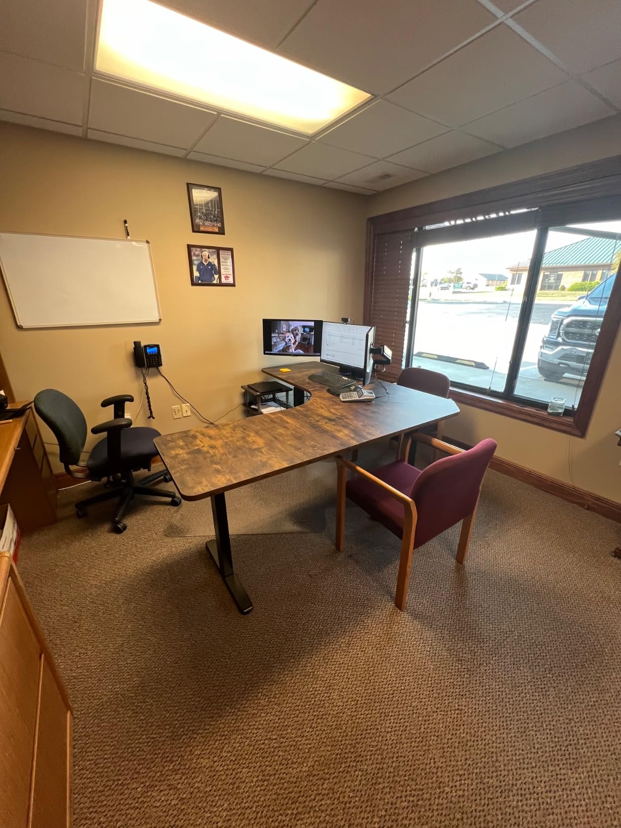 VIVO Electric Height Adjustable 71 x 71 inch Curved Corner Stand Up Desk, Black Table Top, Black Frame, Memory Controller, L-Shaped Workstation, E3C Series, DESK-KIT-E3CB2 customer photo 2