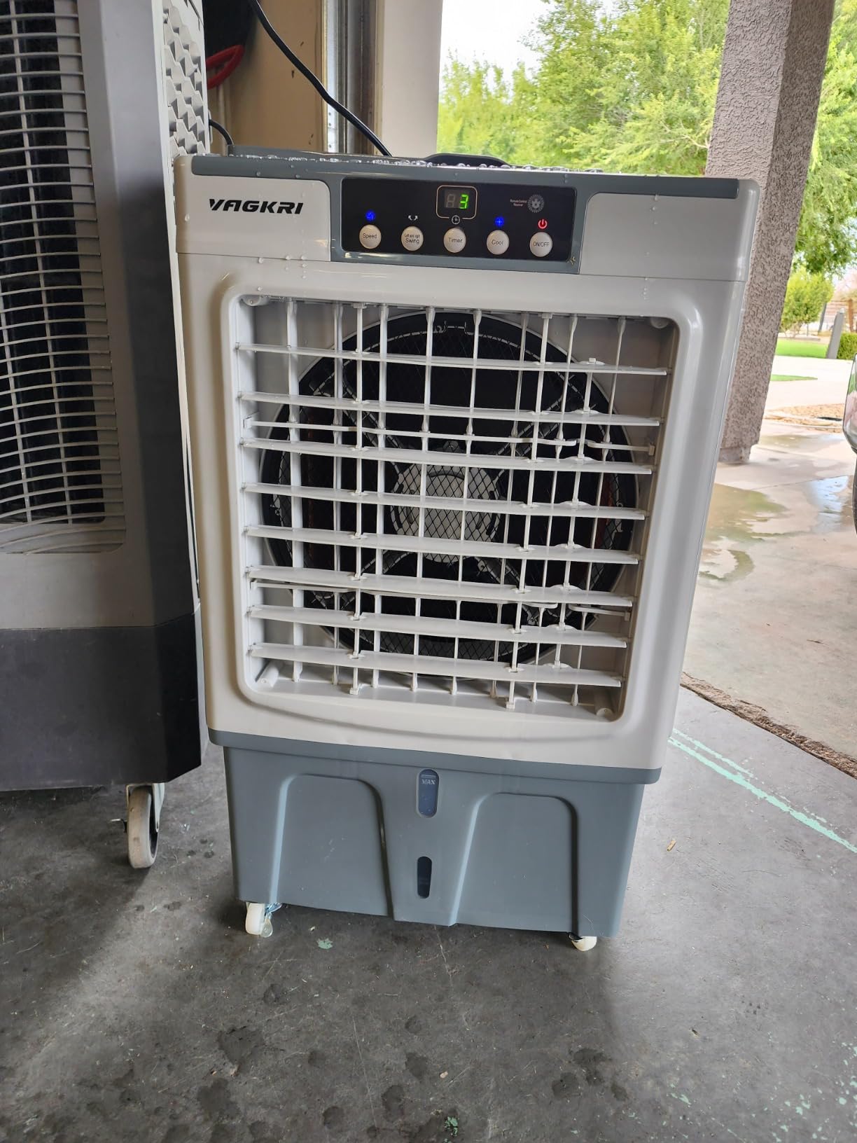 VAGKRI Swamp Cooler, 3100CFM Evaporative Air Cooler with 3 Modes & Wind Speeds, 120°Oscillation, 24H Timer, Portable Outdoor Air Conditioner with Auto Fill for Patio Garage Commercial Use, 12 Gallon customer photo 2