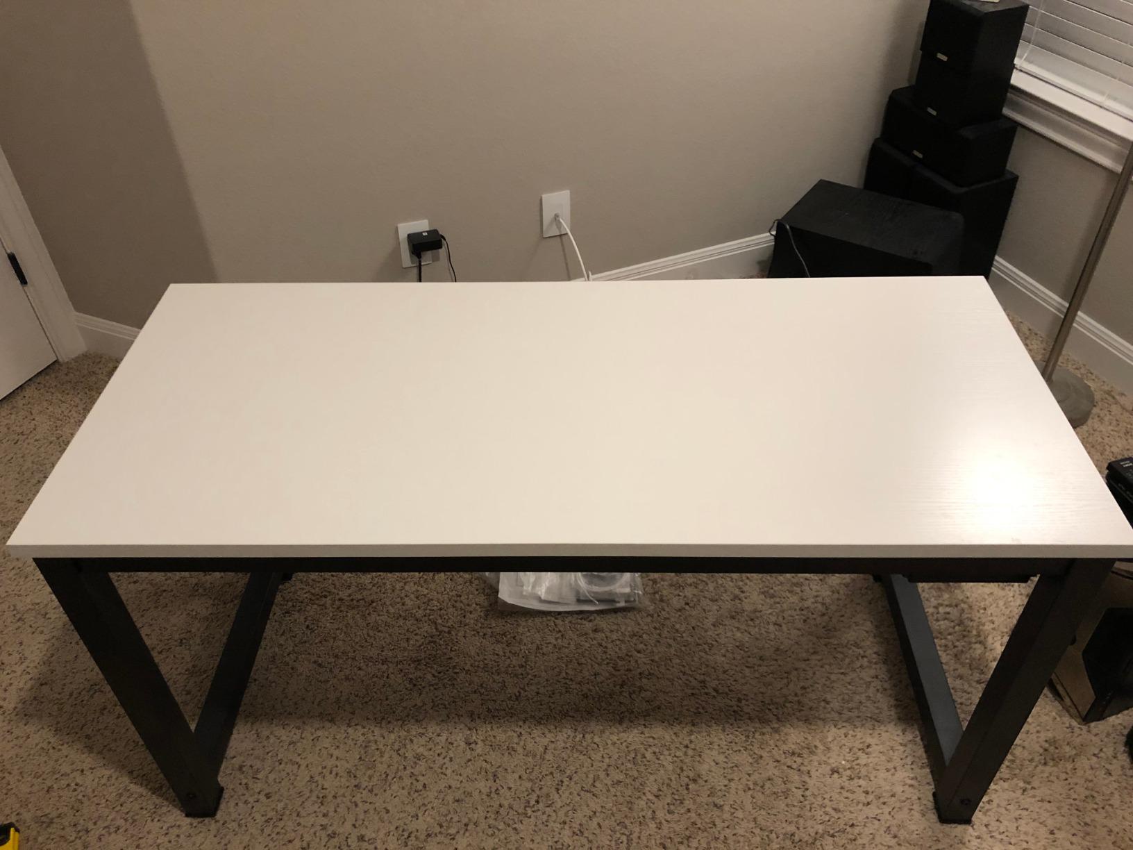 Tribesigns Modern Computer Desk, 63 x 31.5 inch Large Office Desk Computer Table Study Writing Desk Workstation for Home Office, Vintage Black Metal Frame customer photo 2