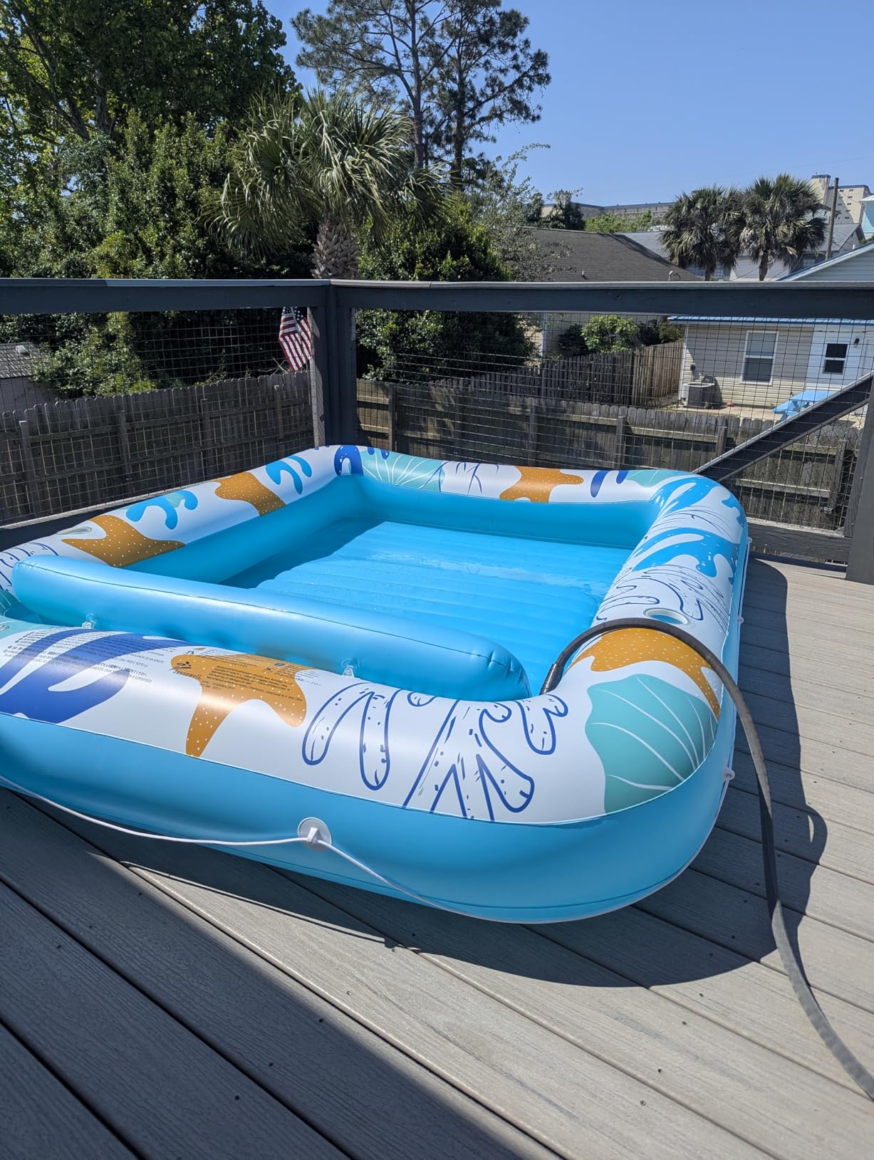 Jasonwell 4 in 1 Inflatable Tanning Pool Lounger Float - Sunbathing Lounge Floatie Raft Toys, Water Filled Tanning Bed Mat Pad Blow Up Kiddie Pool with Ball Pit for Adult, Kids (L) customer photo 1