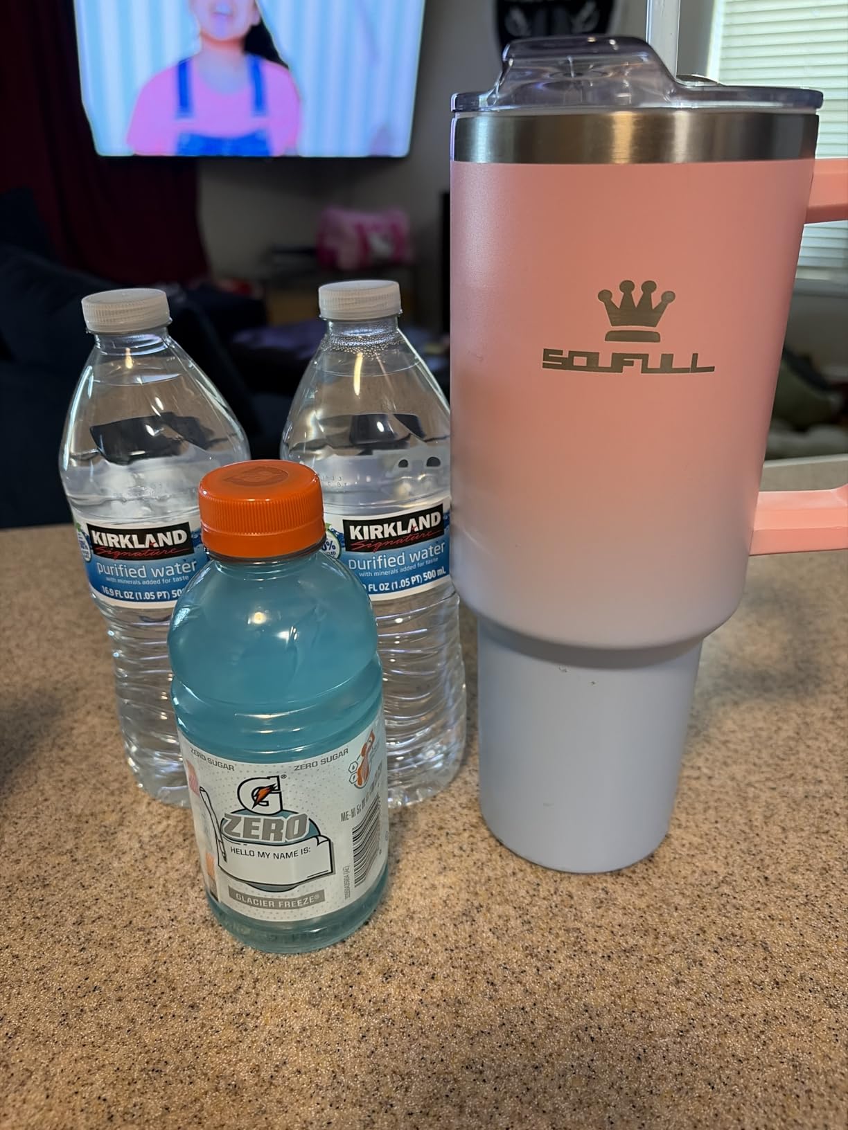 40 oz Tumbler with Handle and Straw Lid, 100% Leak-proof Travel Coffee Mug, Stainless Steel Insulated Cup For Beverages, Keeps Cold for 34Hrs or Hot for 10Hrs, Dishwasher Safe (PinkBlue) customer photo 1