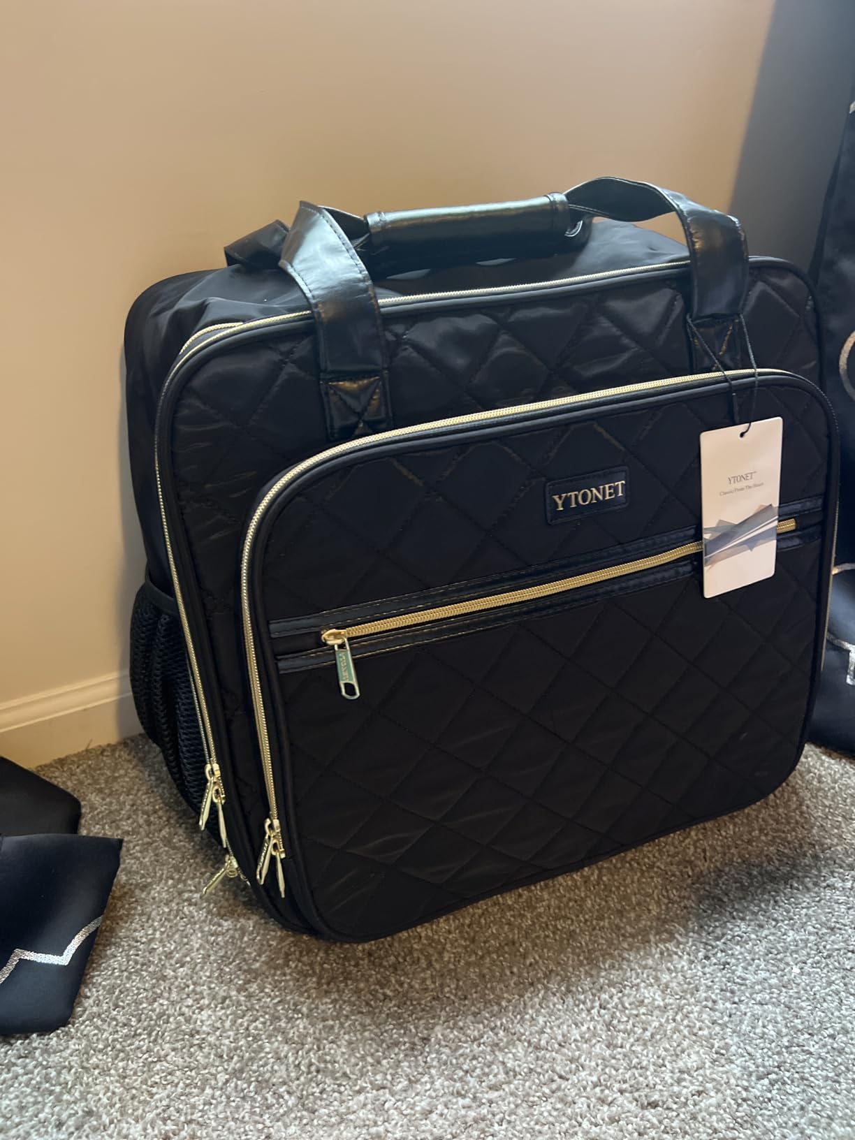 Ytonet Rolling Laptop Bag Women, Rolling Briefcase for Women, 17.3 Inch Laptop Bag with Wheels Rolling Computer Bag Laptop Case for Work Travel College Business Wife Mom Teacher, Black customer photo 1