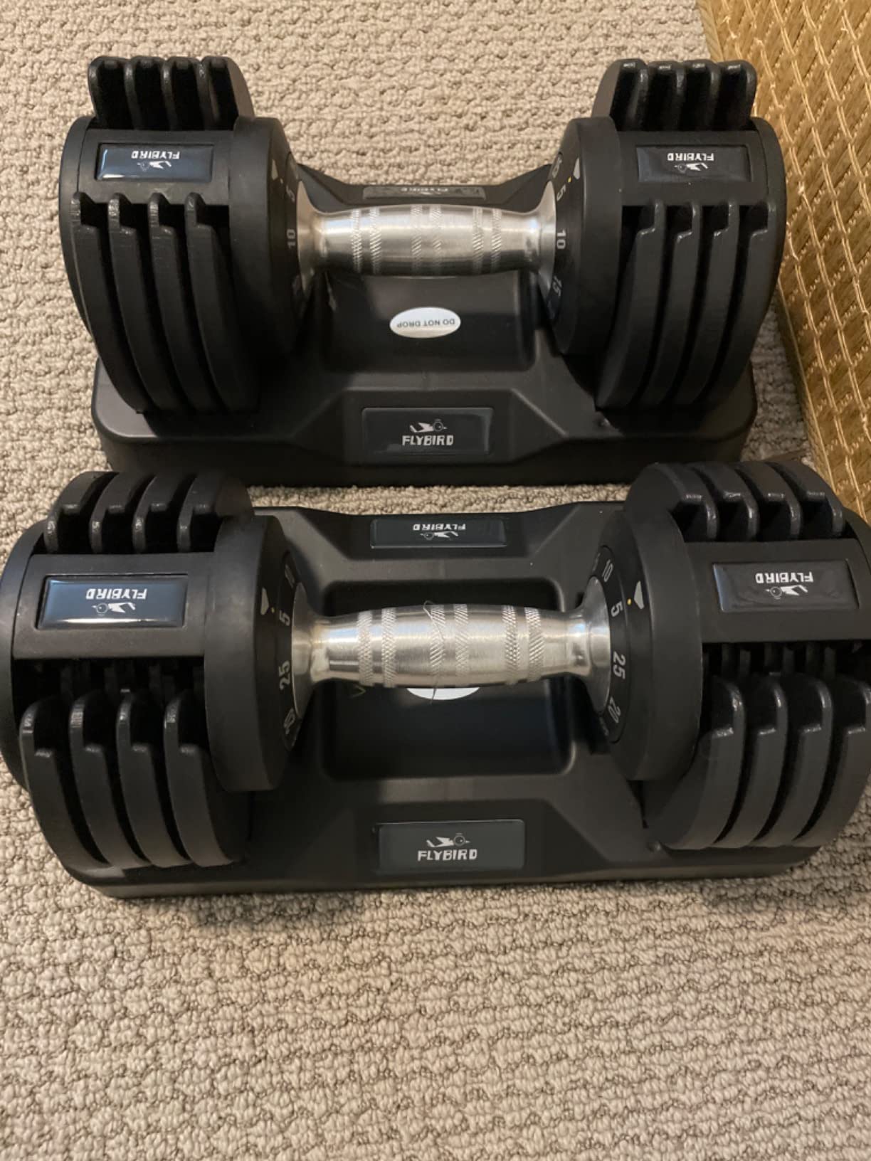 FLYBIRD DB2 Adjustable Dumbbell Set, 55LB/110LB Option, 5-in-1 Quick Adjustable Weights with Storage Box and Non-Slip Handle, Weight Set for Home Gym Exercise Fitness, Full Body Workout for Men & Women customer photo 1