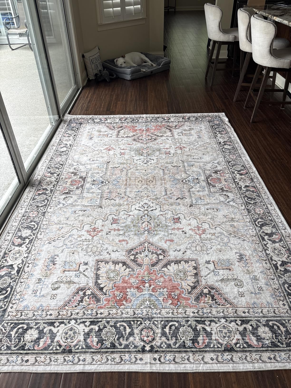 9x12 Area Rugs for Living Room - Large Carpet Ultra Thin Soft Washable Oriental Vintage Floral Distressed Rug Big Indoor Carpets for Bedroom Nursery Dorm Home Decor Aesthetic - Multi customer photo 2
