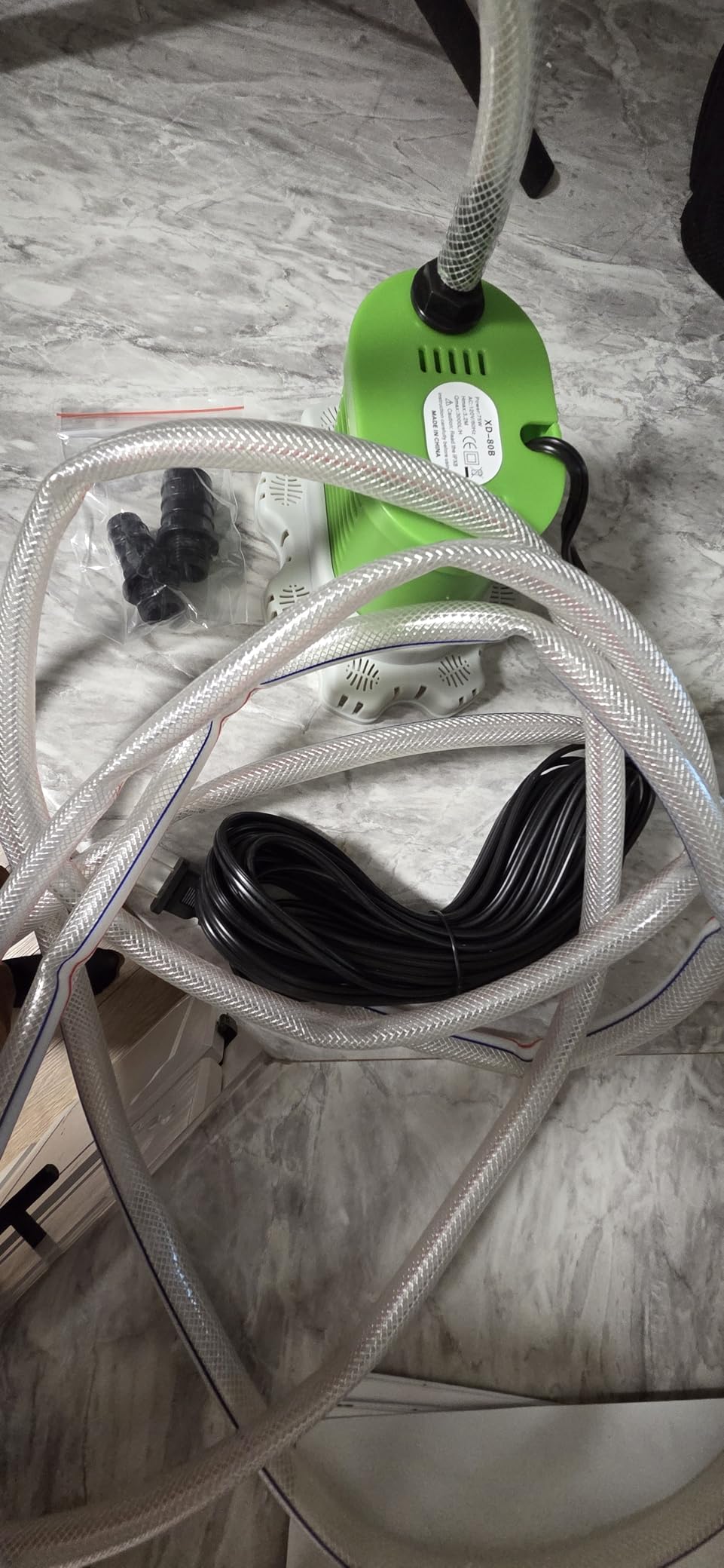 AgiiMan Pool Cover Pump Above Ground - 850 GPH Submersible Water Pump for Pool Draining, Portable Small Sump Pumps with 16' Drainage Hose and 25' Power Cord, 3 Adapters customer photo 2