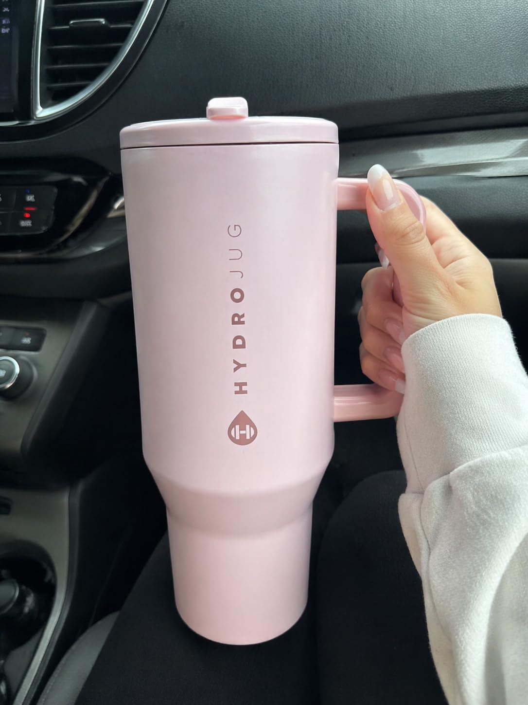 HydroJug Traveler - 40 oz Water Bottle with Handle & Flip Straw - Fits in Cup Holder, Leak Resistant Tumbler customer photo 2