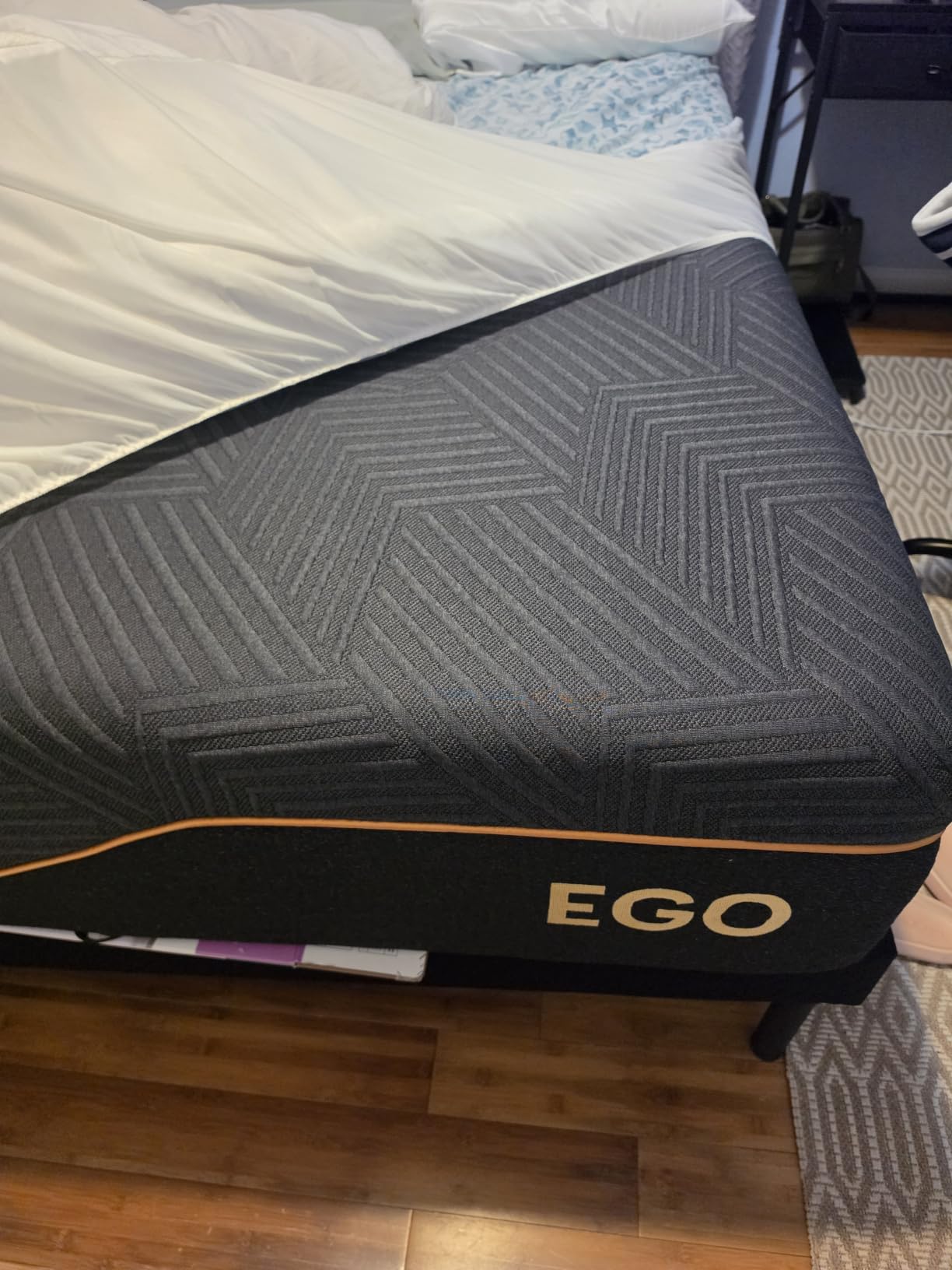 EGOHOME 14 inch Firm King Mattress, Memory Foam Mattress with Cooling Cover, Bed in a Box, CertiPUR-US Certified, Breathable and Supportive, Made in USA, 76''x80''x14'' Black customer photo 1