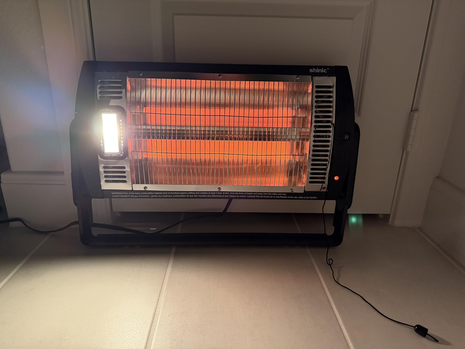 Shinic 2 Packs Electric Garage Heaters, 1500W/750W Ceiling Mounted Heater Radiant Heaters with Halogen Light customer photo 2