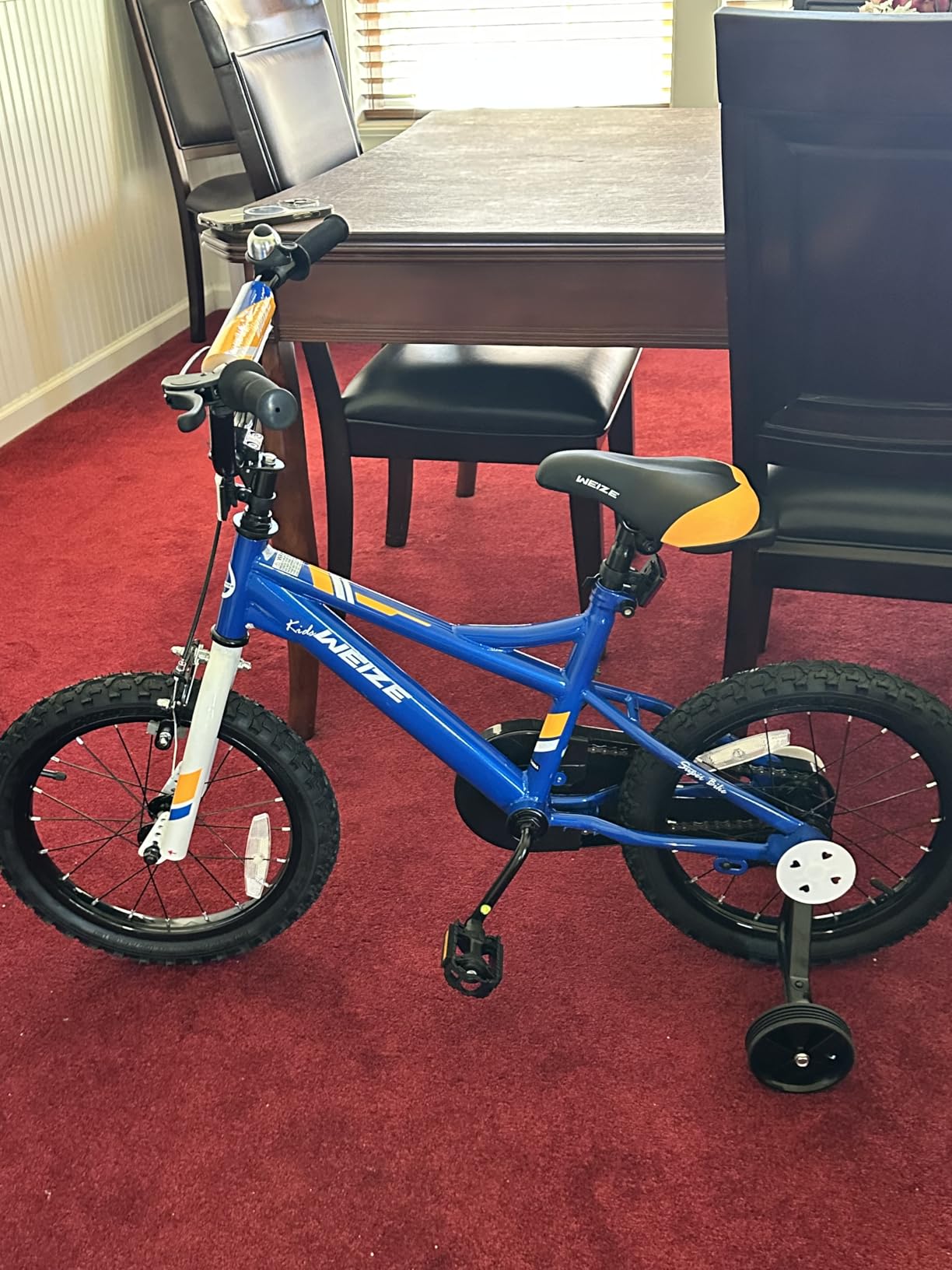WEIZE Kids Bike, 16 18 20 Inch Children Bicycle for Boys Girls Ages 4-12 Years Old, Rider Height 38-60 Inch, Coaster Brake, Multiple Color Options, Free Portable Bike Pump, Blue (TW-DU008) customer photo 1