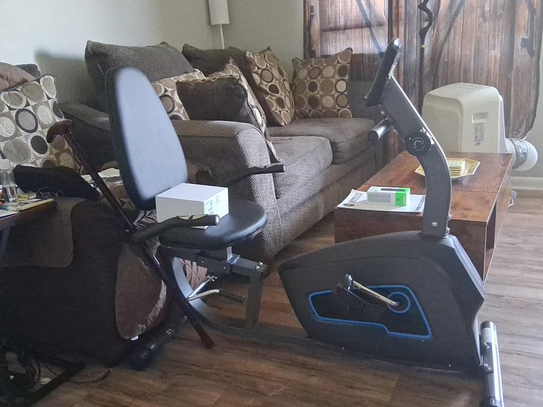 BODIOO Exercise Bike, Recumbent Exercise Bike for Seniors, Stationary Bike for Home Workout, 8-Level Magnetic Resistance, Quiet Smooth Ride, Comfortable Seat with Backrest, Heart Rate Monitor, 300LB Capacity customer photo 1