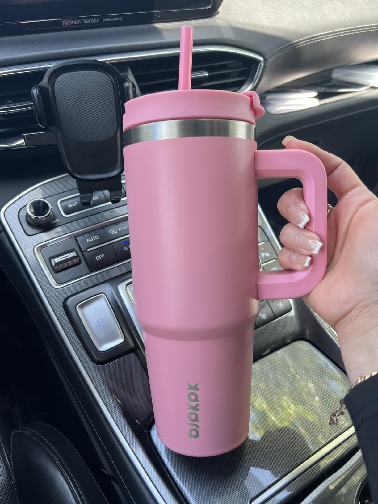 BJPKPK Tumbler With Handle 40 oz Stainless Steel Insulated Tumbler With Lid And Straw For Water Or Ice Coffee customer photo 1