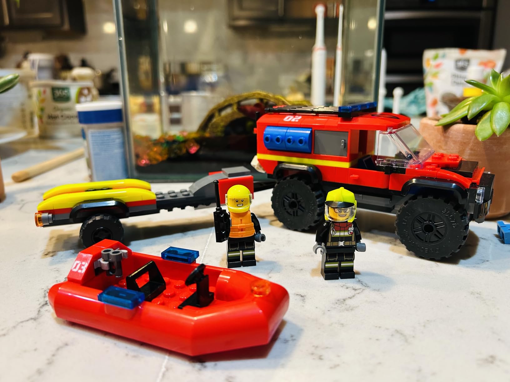 LEGO City 4x4 Fire Truck with Rescue Boat - Building Toy for Boys & Girls, Ages 5+ - Gift for Birthdays - Truck Toy W/ 3 Minifigures - 60412 customer photo 2