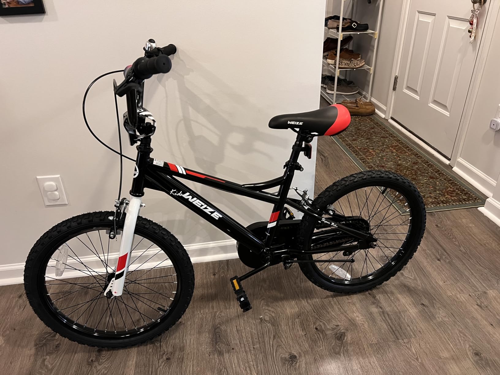 WEIZE Kids Bike, 16 18 20 Inch Children Bicycle for Boys Girls Ages 4-12 Years Old, Rider Height 38-60 Inch, Coaster Brake, Multiple Color Options, Free Portable Bike Pump, TW-DU008, Black customer photo 2