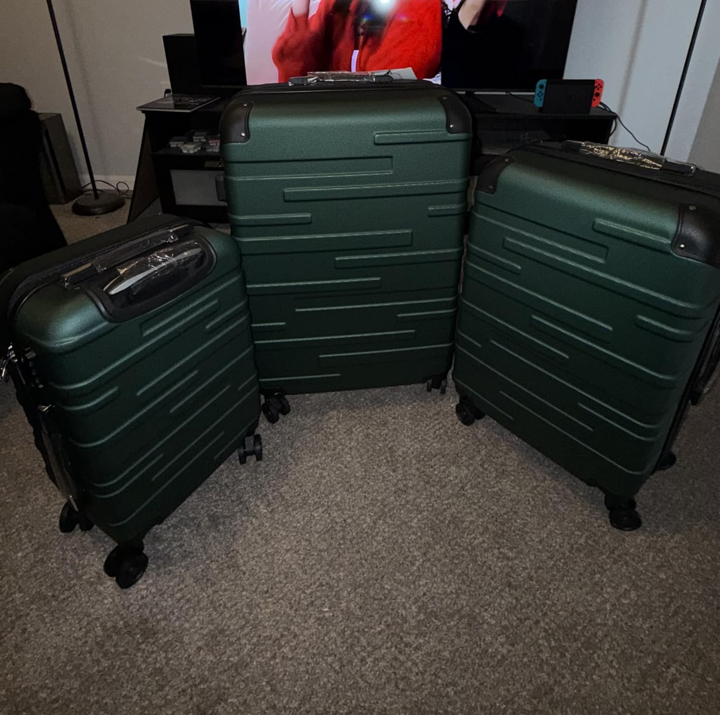 Hardside Carry-On Luggage with TSA Lock, Spinner Wheels, Telescopic Handle, Lightweight Suitcase (Lake Blue, S(20in_carry on)) customer photo 2