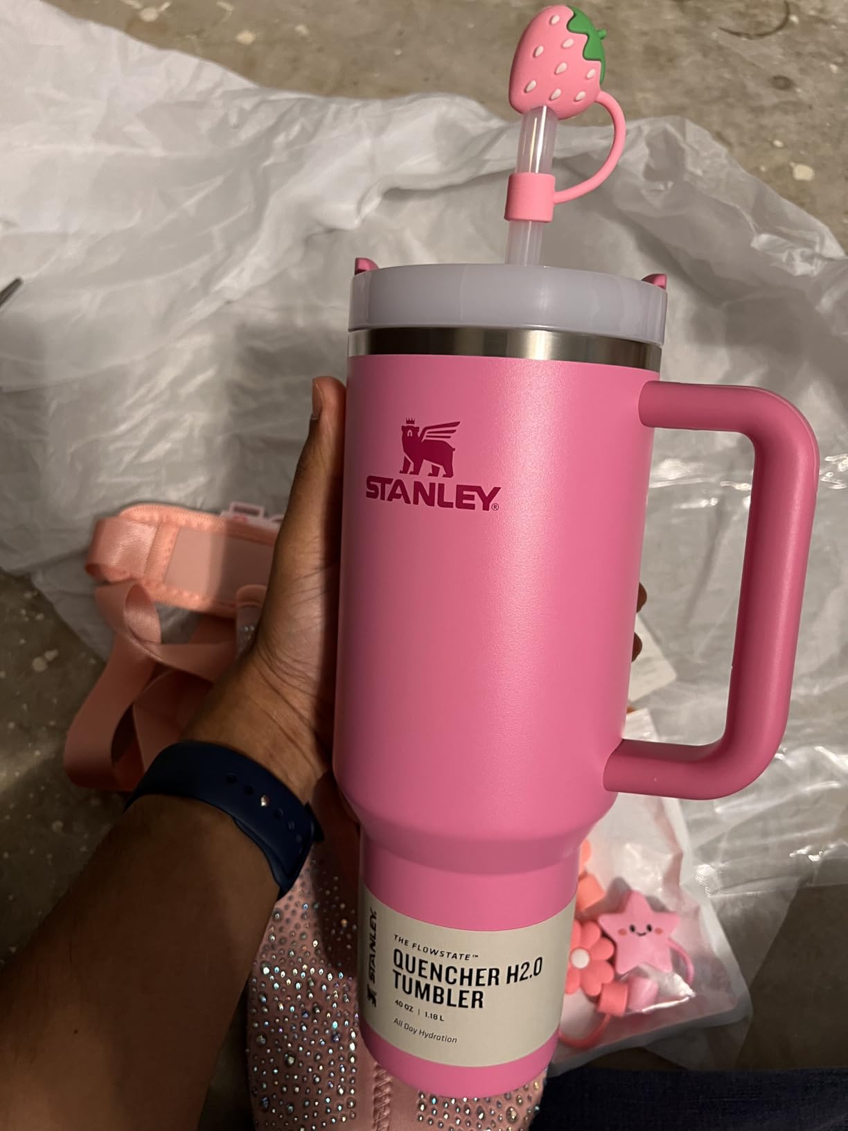 STANLEY Quencher H2.0 Tumbler with Handle and Straw 40 oz | Flowstate 3-Position Lid | Cup Holder Compatible for Travel | Insulated Stainless Steel Cup | BPA-Free | Lilac customer photo 2