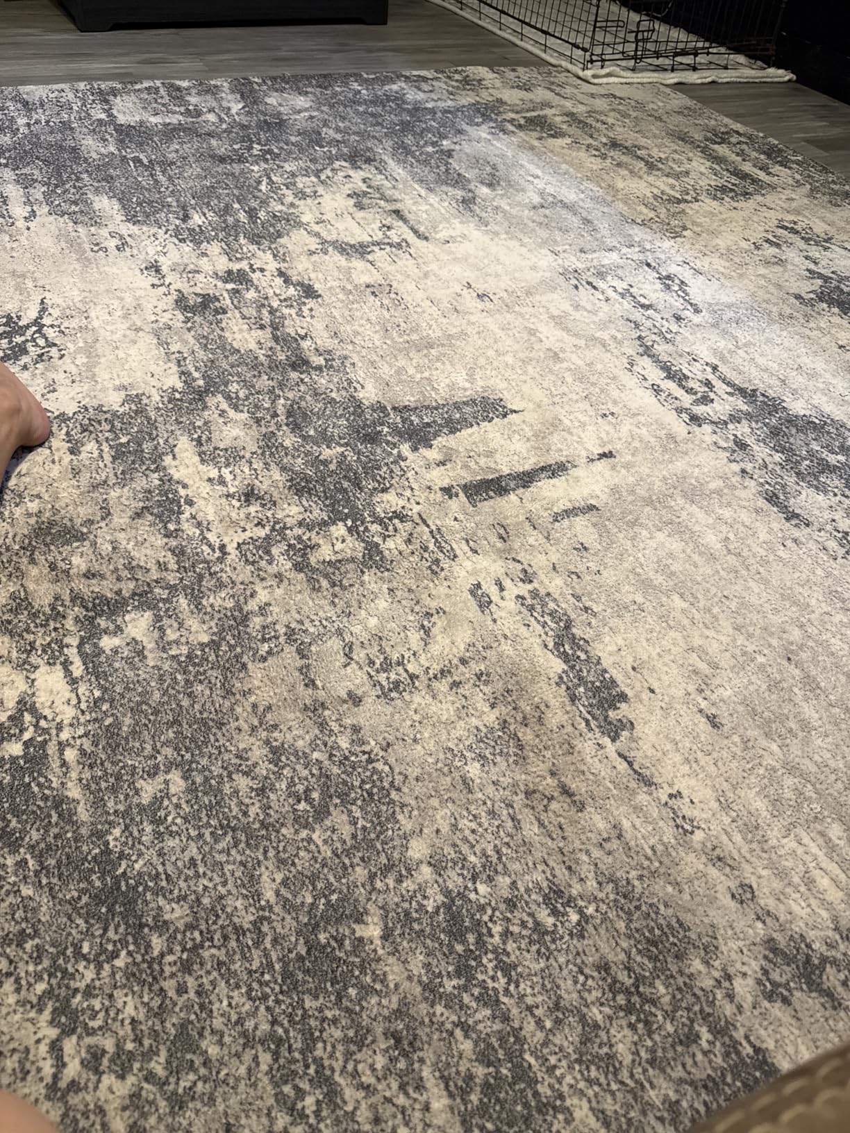 8x10 Area Rugs for Living Room: Abstract Washable Rug with Anti-Slip Backing Non-Shedding Stain-Resistant Soft Modern Large Carpet for Bedroom Dining Room Farmhouse Nursery Home Office Black customer photo 1