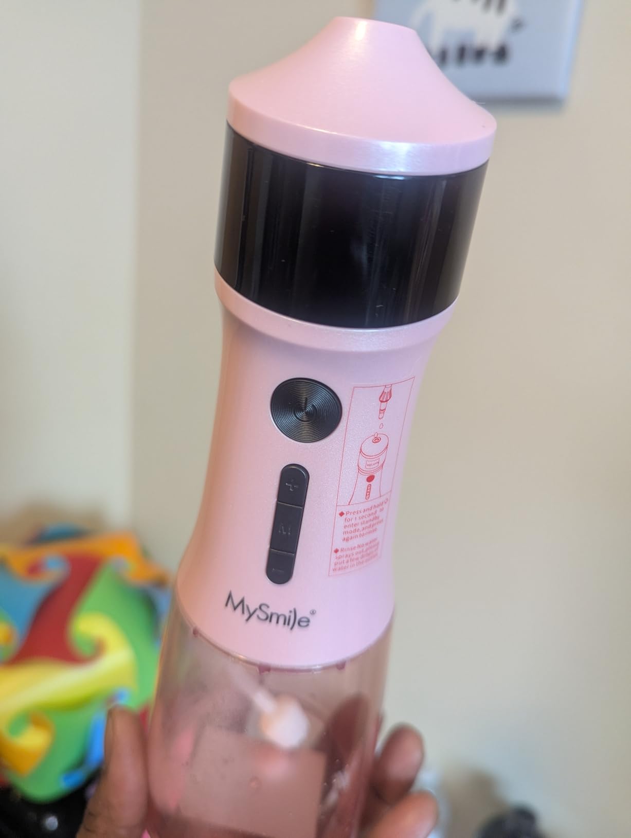 MySmile LP221 Cordless Water Flossers for Teeth with UVC Light Sanitizer and OLED Display, 335ML 4 Modes Water Teeth Cleaner Picks for Teeth Cleaning and Water Flossing (Midnight Black) customer photo 2