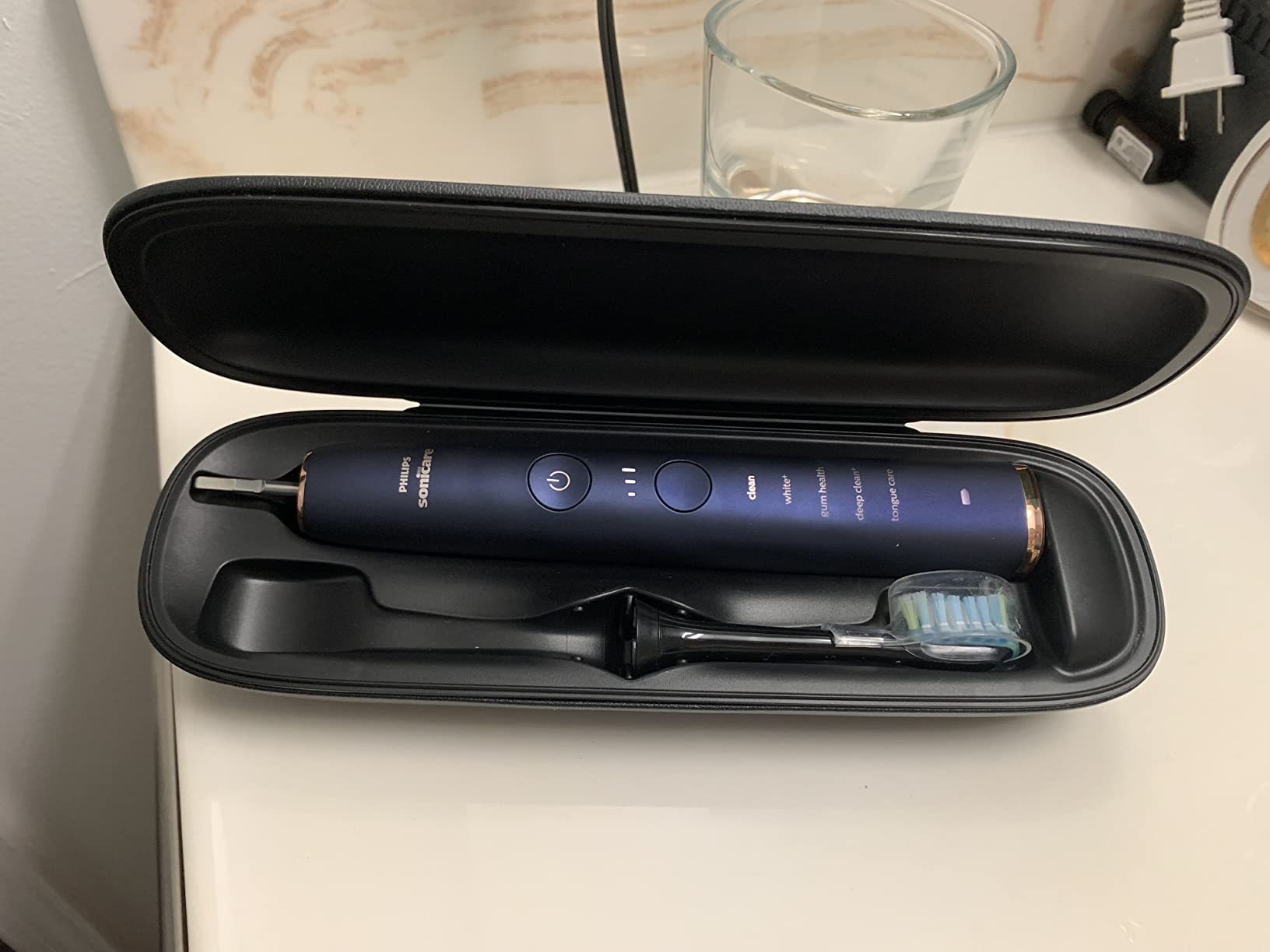 Philips Sonicare DiamondClean Smart 9700 Electric Toothbrush - Sonic Toothbrush with App, Pressure Sensor, 15 Brushing Settings, Replacement Reminder, Charging Travel Case, Lunar Blue, HX9957/71 customer photo 1