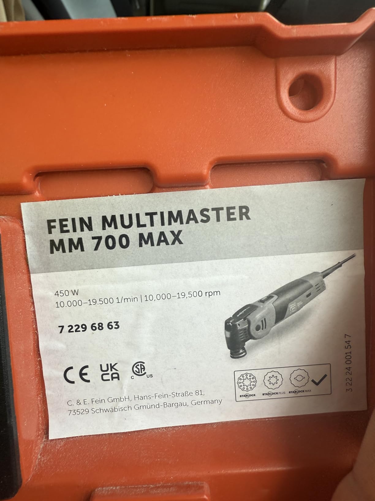 Fein MultiMaster MM 700 Max OEM Oscillating Multi-Tool for Interior Construction and Renovation - Starlock Max Mount, QuickIn System, Constant Speed, Metal Drive Head - 72296863090 customer photo 1
