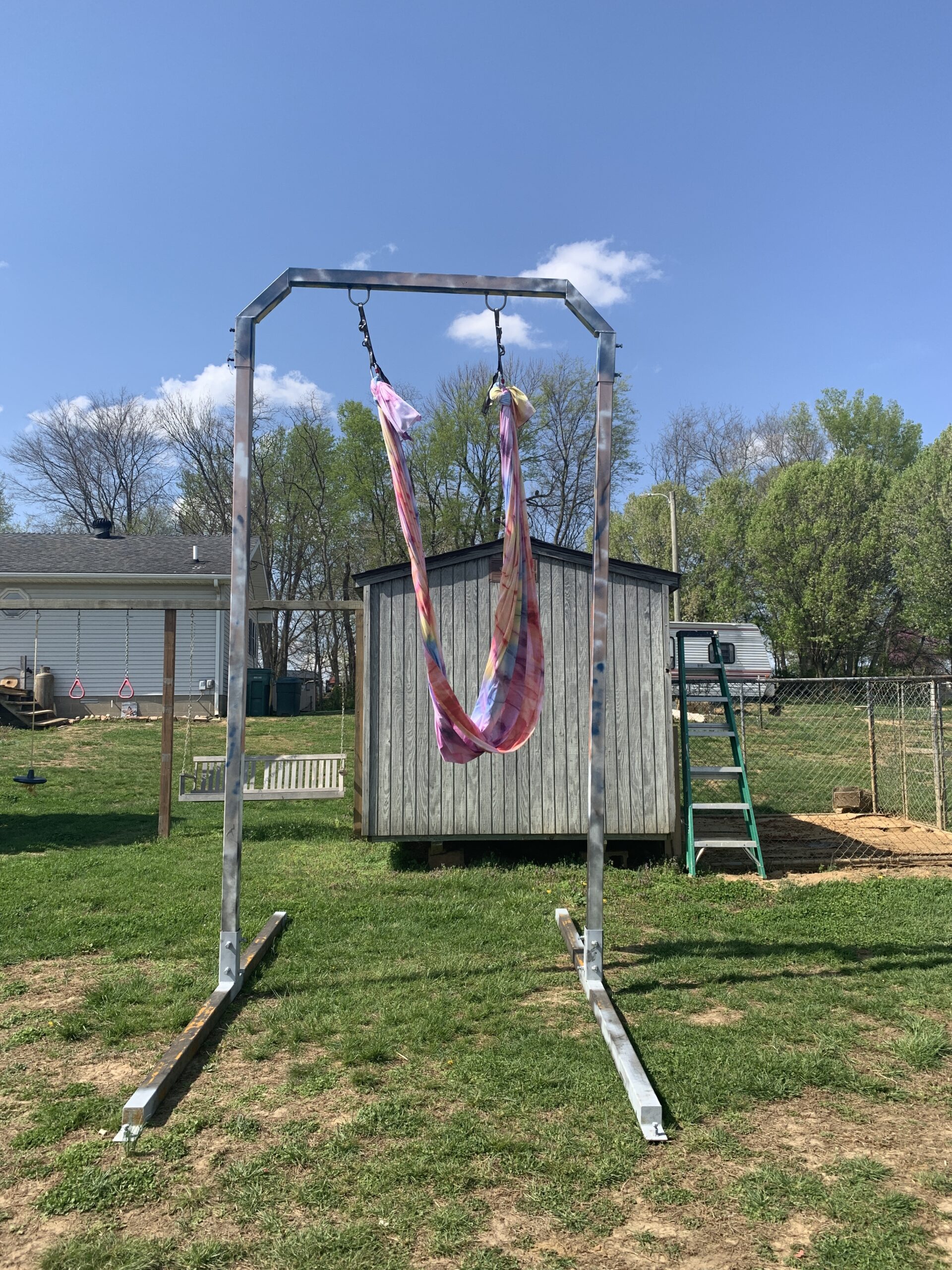 F.Life Aerial Yoga Hammock 6.5 yards Premium Aerial Sling Silk Fabric Yoga Swing for Antigravity Inversion Include Daisy Chain, Carabiner and Pose Guide customer photo 2
