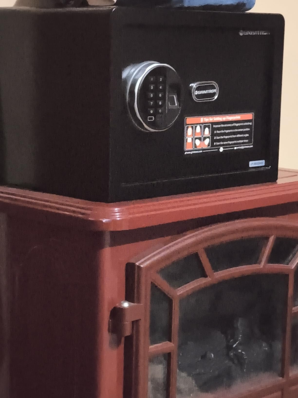 Grimtron 20 LB Smart Biometric Safe with Fingerprint Lock, Silent Mode, Backlit Keypad and LED Light, Small Caja Fuerte (9.84