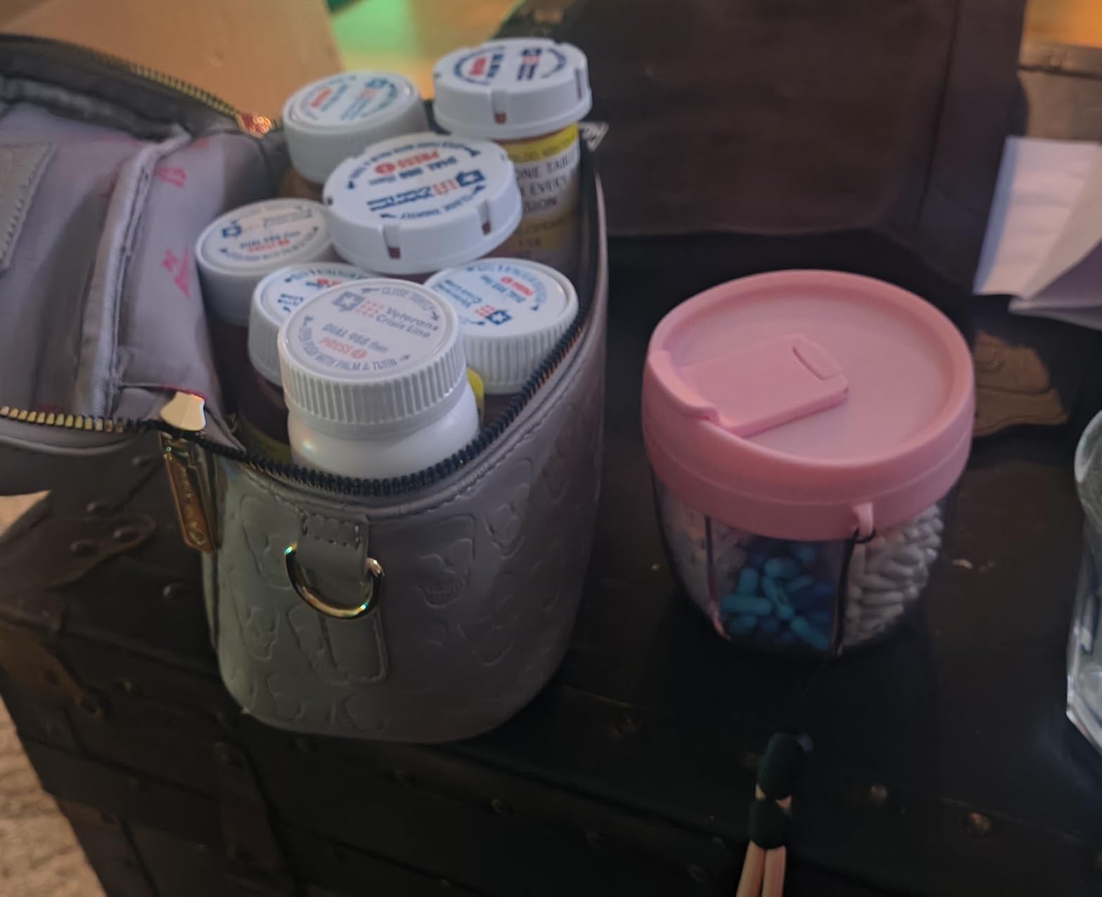 AMOOS Cute Pill Dispenser with 7 Compartments, Pill Bottle Organizer with Anti-Mix Design, Portable Pill Organizer for Travel with Wide Mouth for Easy Access, BPA-Free Patented Pill Container, Pink customer photo 1