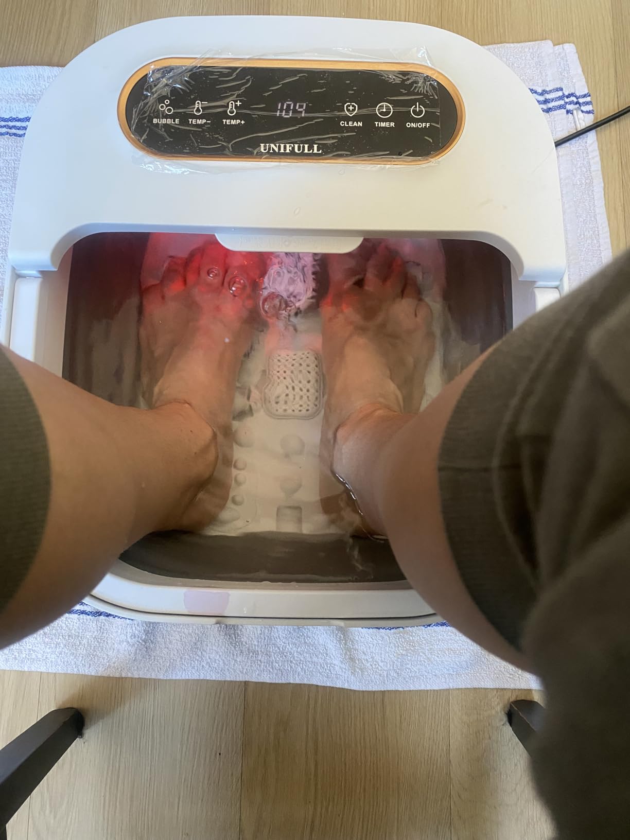 UNIFULL Collapsible Foot Spa Bath with Heat, Touch Screen, Remote Control, Massage Rollers, Timer, Bubble, Foot Pedicure Kit, Temperature Control customer photo 2