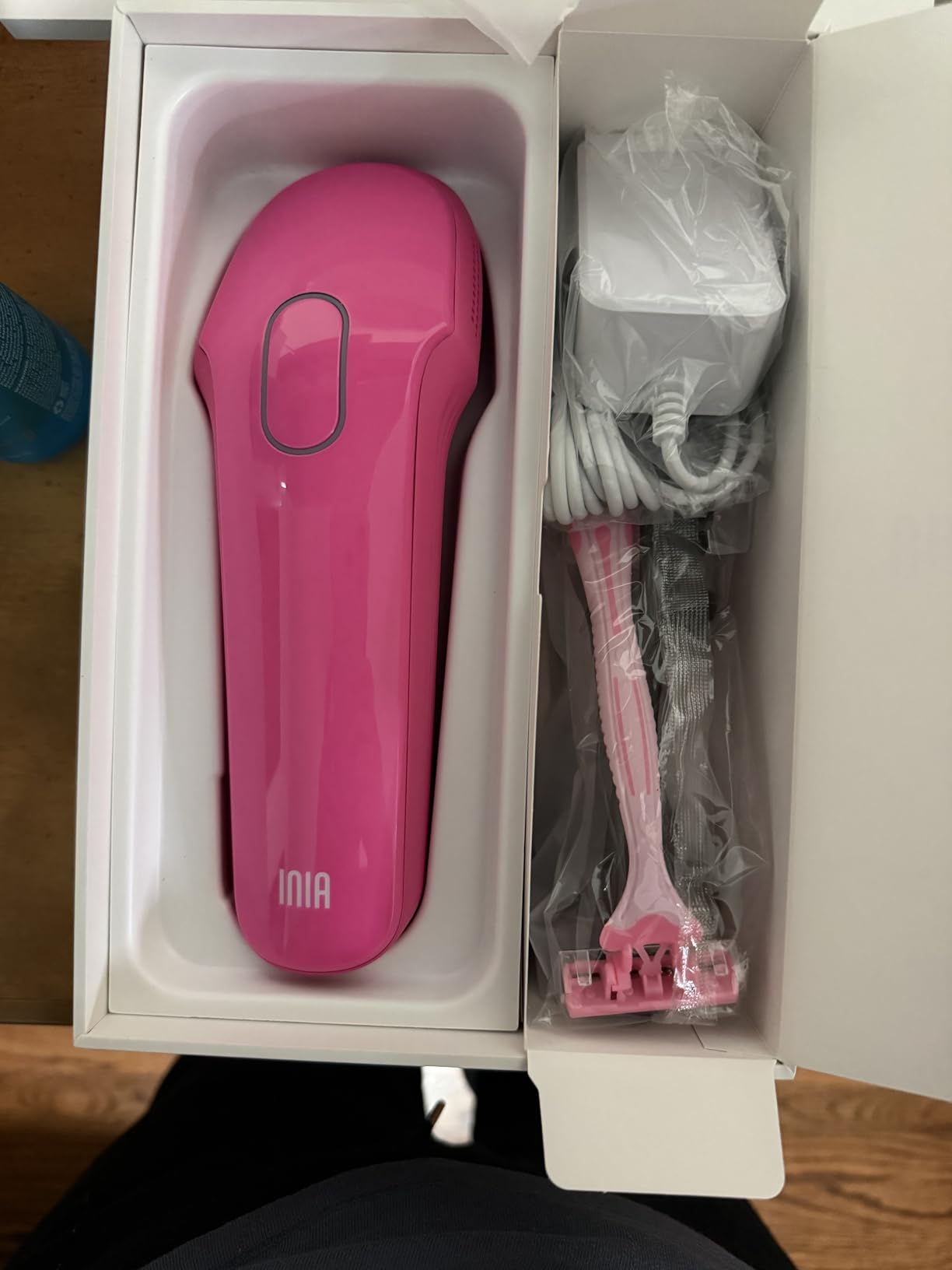 INIA Laser Hair Removal with Ice-Cooling Care for Women and Men, HAUTE Pro Painless at-Home IPL Hair Remover for Coarse Hair in Bikini All Body Areas, Latest Generation for Effective Results (Pink) customer photo 1