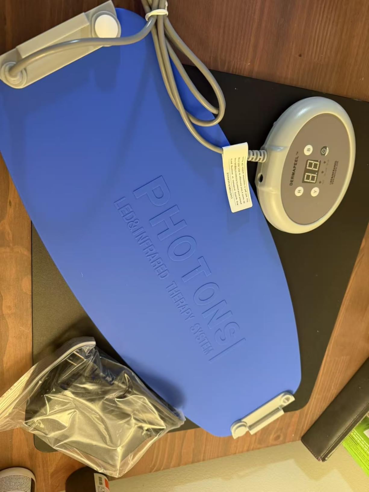 ZOVIE Red Light Therapy Mask-Infrared Photons Facial Skin Care Machine LED Beauty Mask-Flexible Led Light Therapy (Navy-Blue) customer photo 1