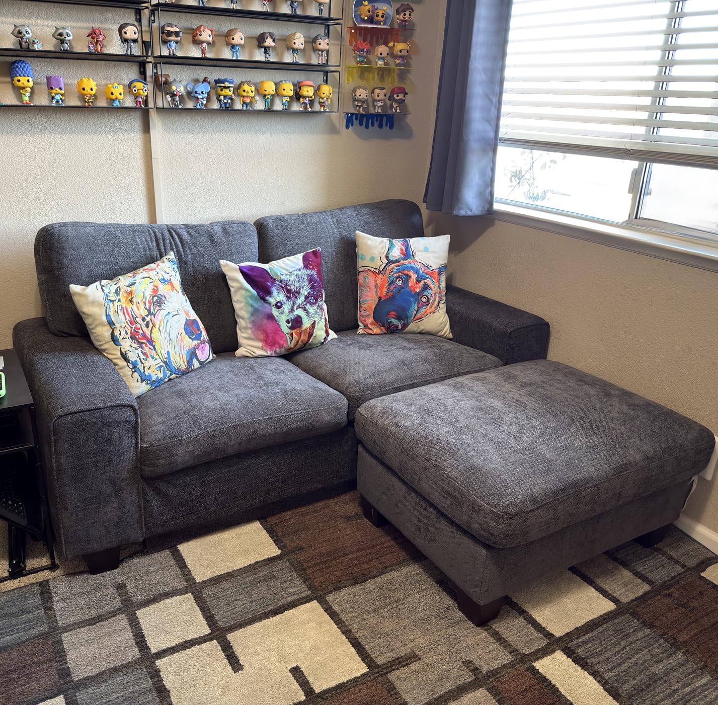 DOPEDIO Modern Loveseat Sofa for Living Room, Chenille Recliner, Removable Cover, Pocket Spring Cushions, Beige customer photo 2