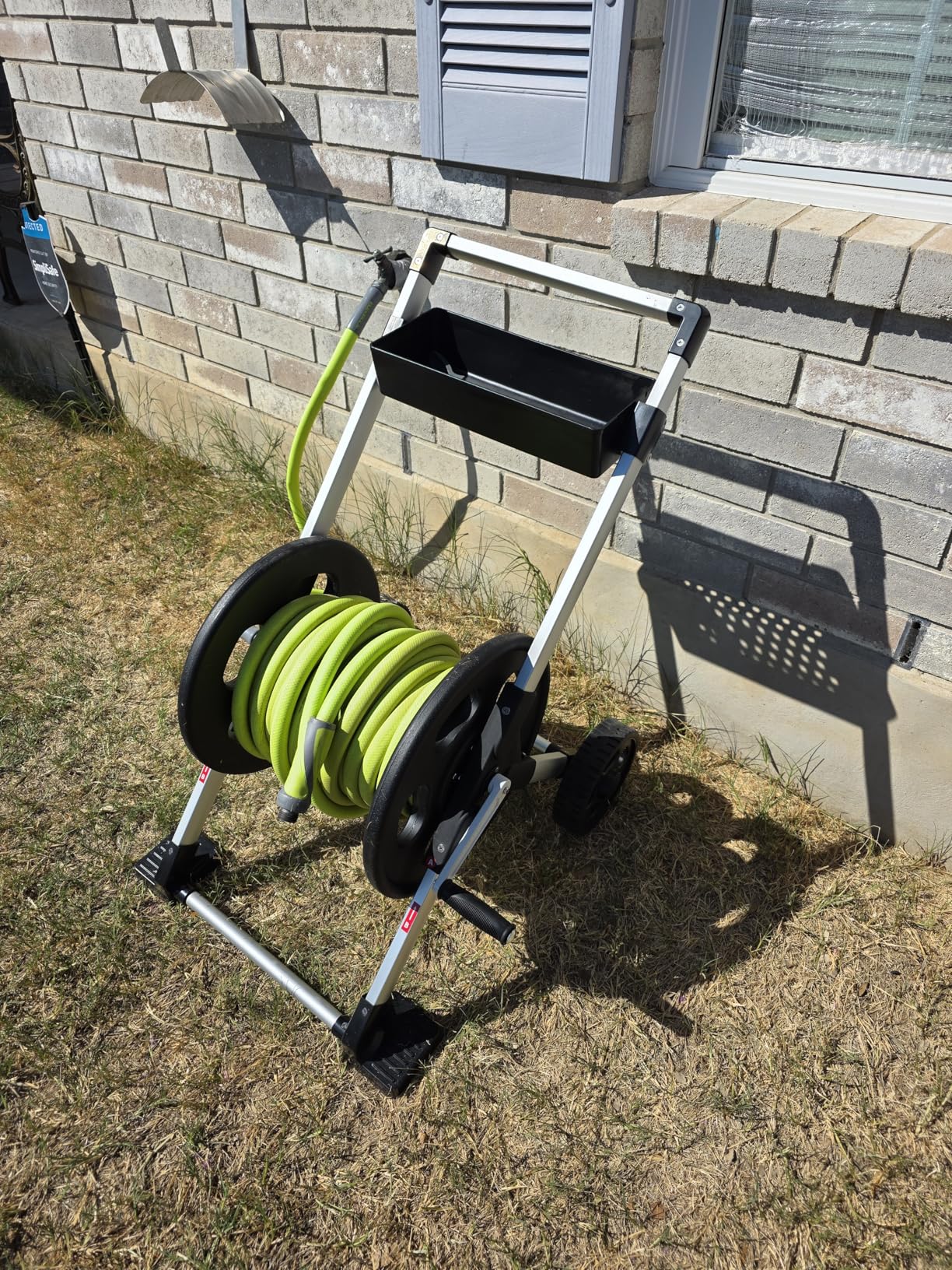 Liberty Garden 304 Explorer Two Wheel Hose Reel Cart, Aluminum, Holds 250-feet of 5/8-Inch Hose, Silver/Black customer photo 1