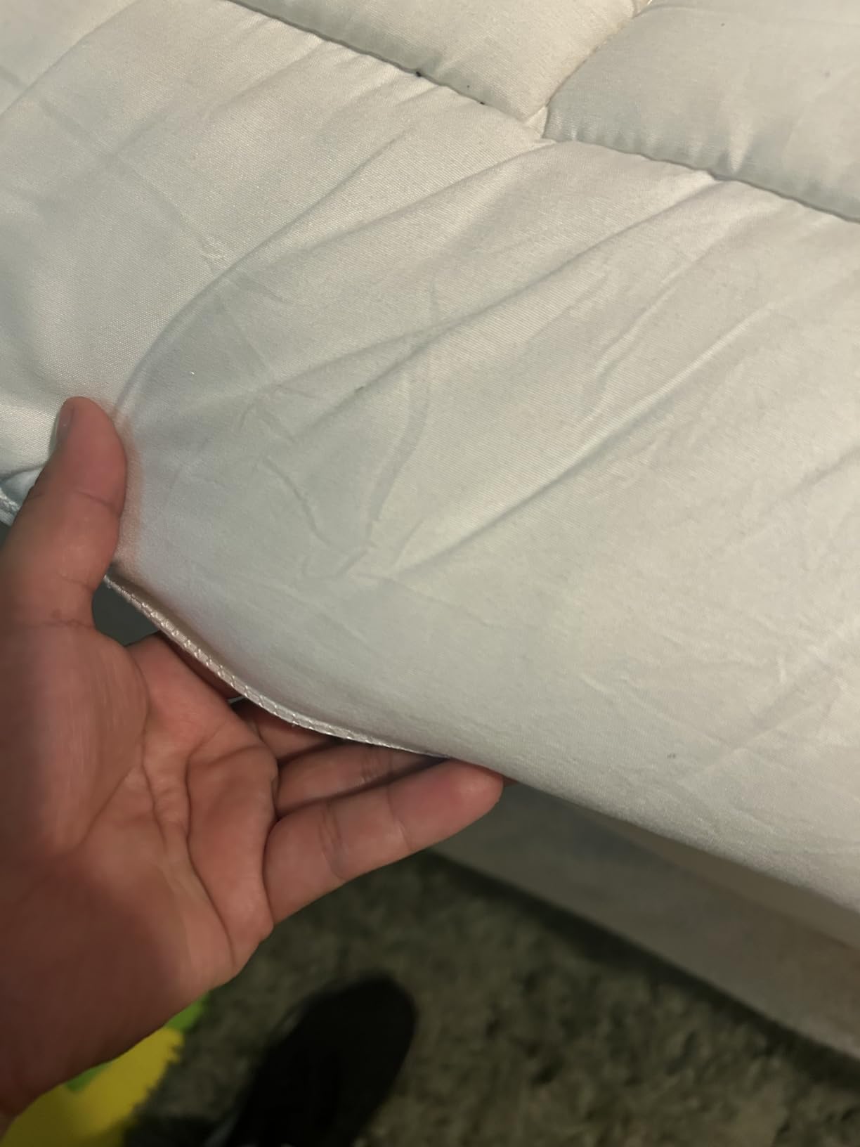 Niagara Sleep Solution Cloud-Like Queen Mattress Topper - 100% Cotton Top Mattress Pad for Back Pain Relief - Breathable & Naturally Cooling for Hot Sleepers, White customer photo 2