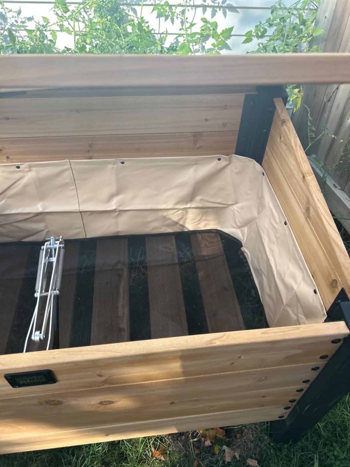 Backyard Discovery Aggie 4' x 2' Cedar Wood Cold Frame Portable Mini Greenhouse, Raised Garden Planter with Temperature-Activated Polycarbonate Lid customer photo 2